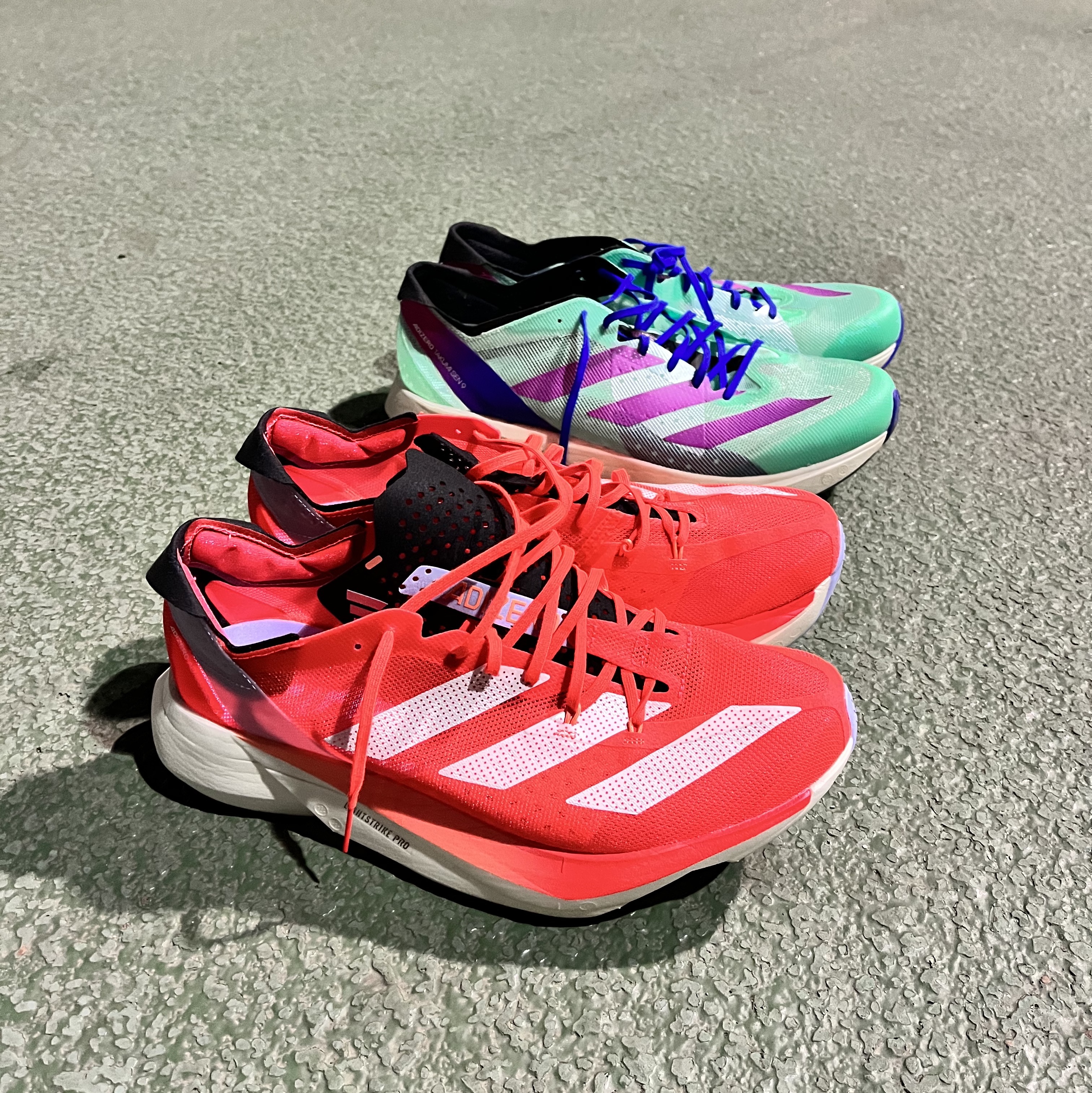 Adidas Adizero Adios Pro 3 Solar Red Zero Metalic 착용 스타일