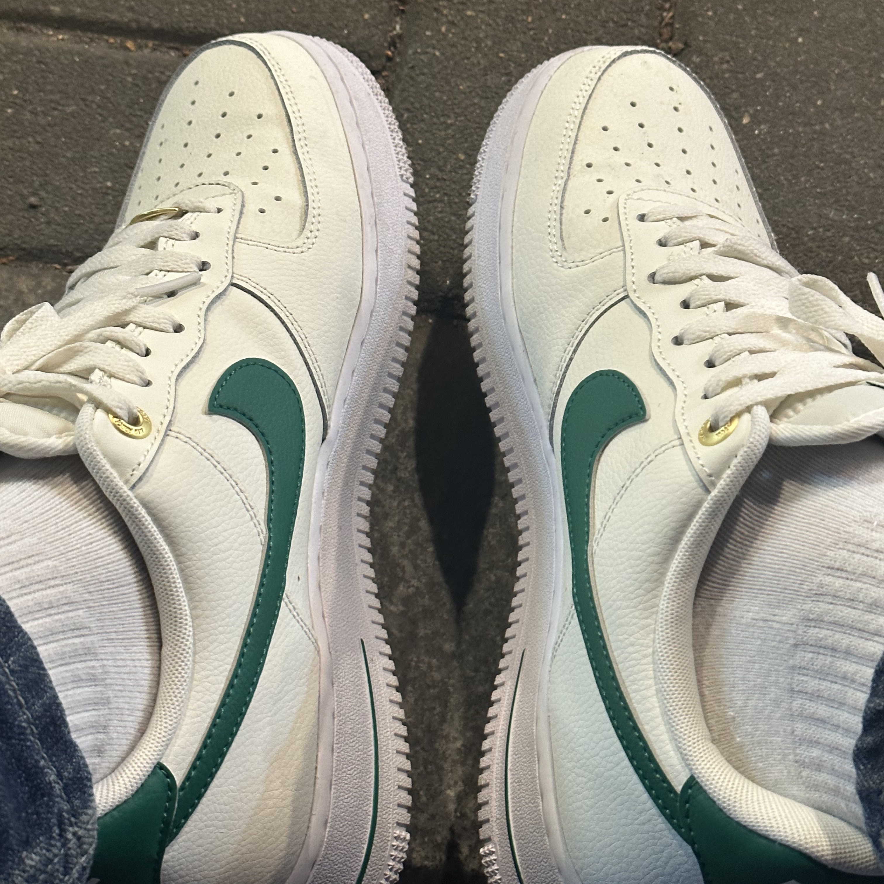 Nike Air Force 1 '07 LV8 40th Anniversary Join Forces Sail Malachite 착용 스타일