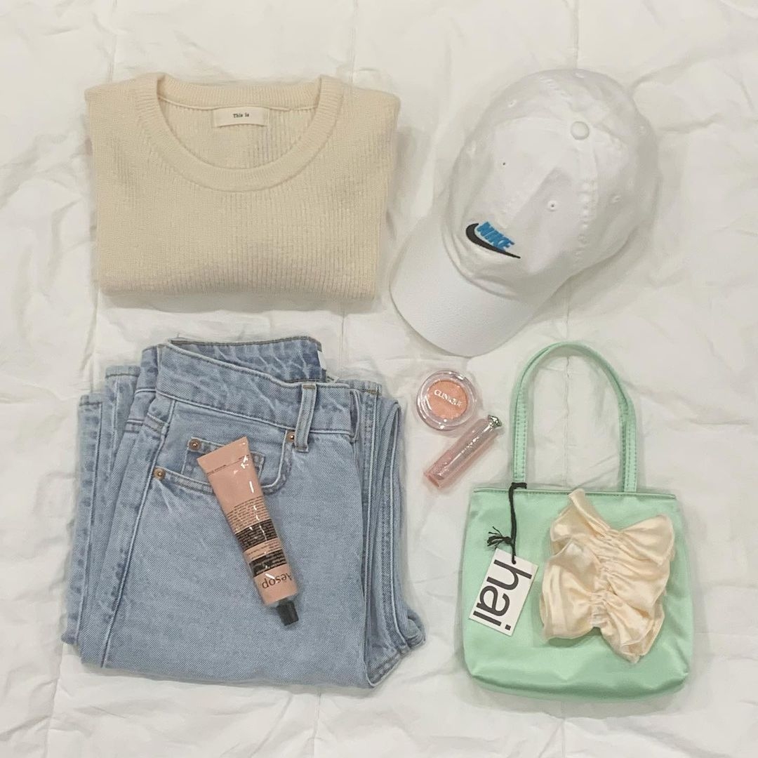 Hai Little Silk Bag Light Green 착용 스타일 - 1