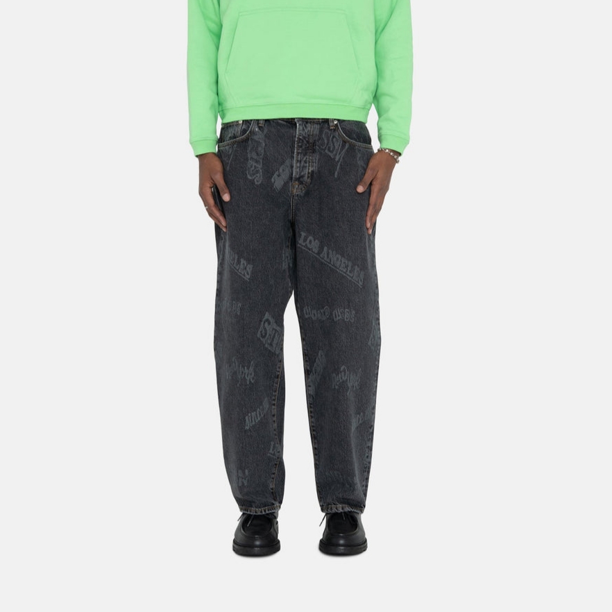 Stussy Worldwide Big OL' Jeans Black 착용 스타일