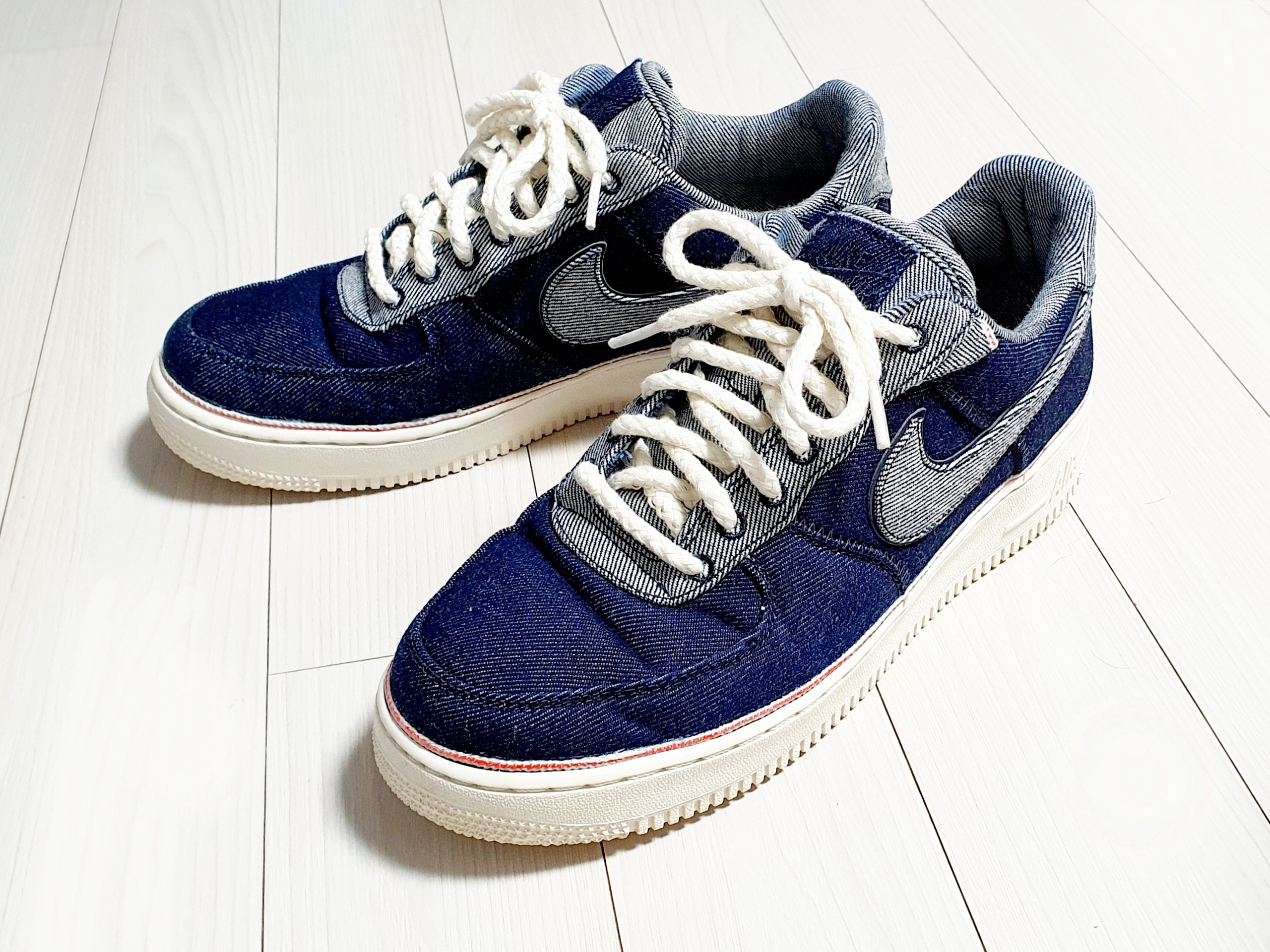 Nike x 3x1 Air Force 1 '07 PRM Raw Indigo 착용 스타일