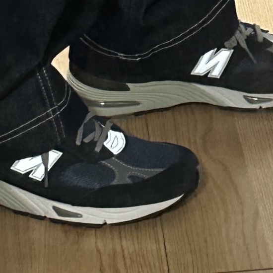 New Balance 991 Made in UK Navy 착용 스타일 - 2