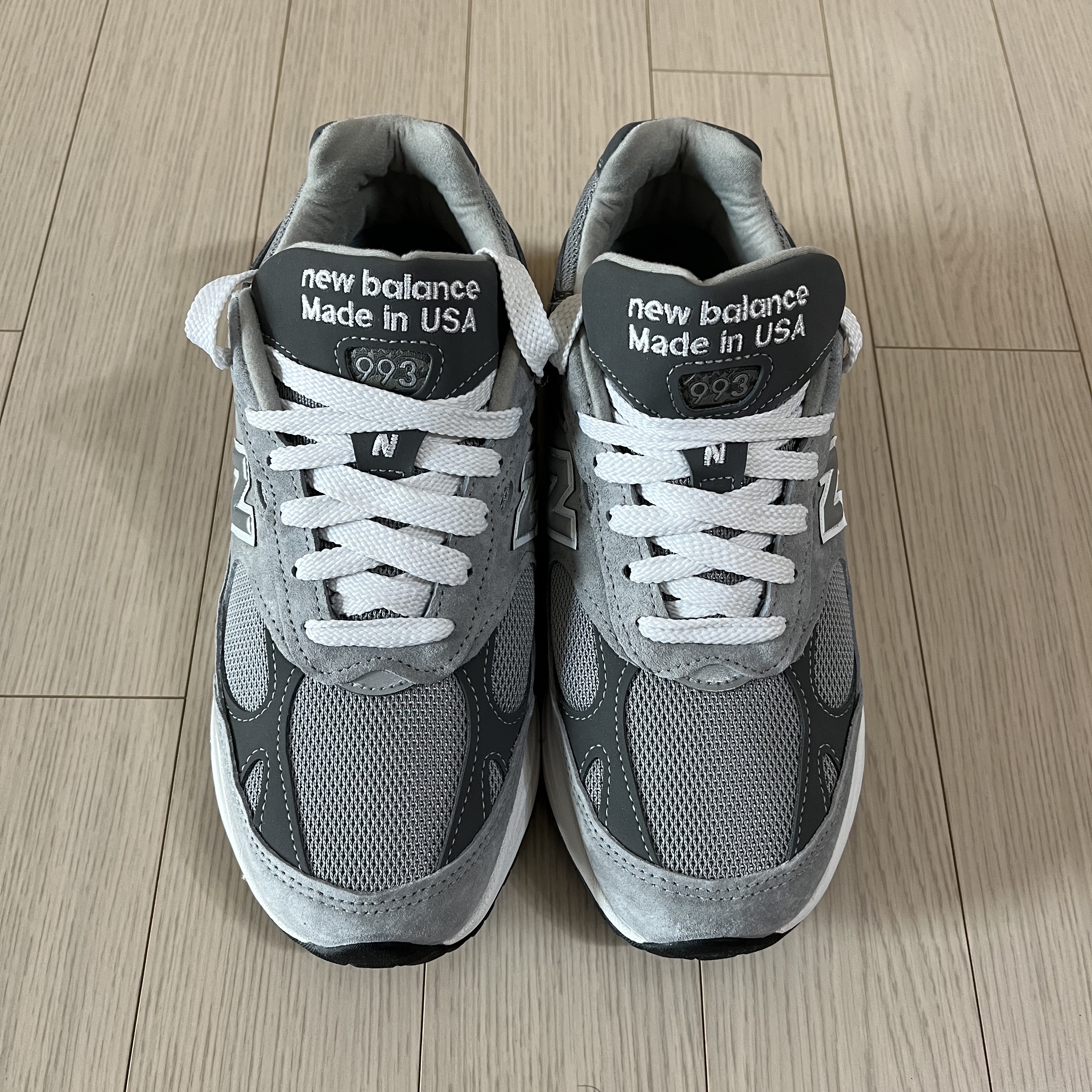 New Balance 993 Made in USA Grey - 2E Wide 착용 스타일
