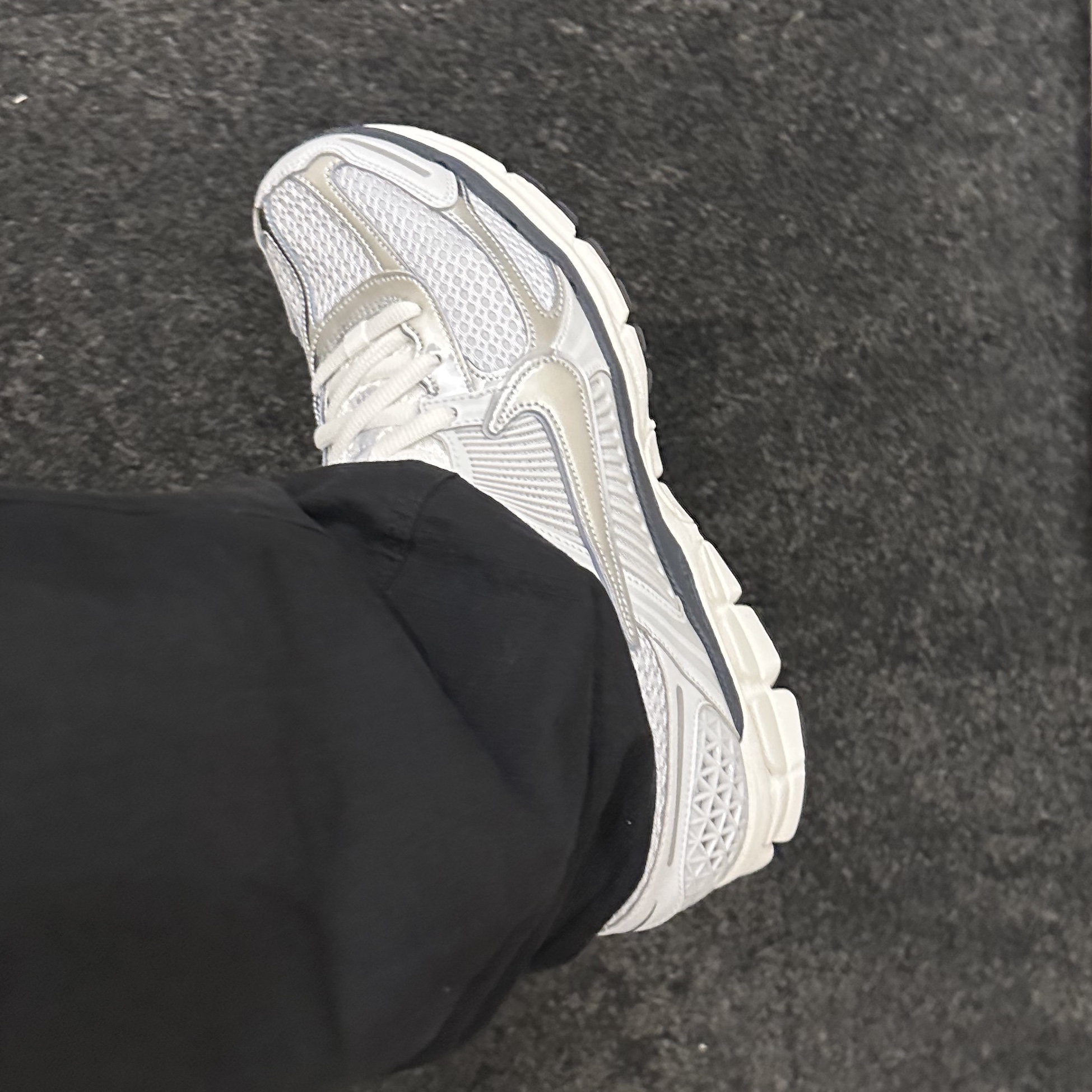 (W) Nike Zoom Vomero 5 Photon Dust and Metallic Silver 착용 스타일