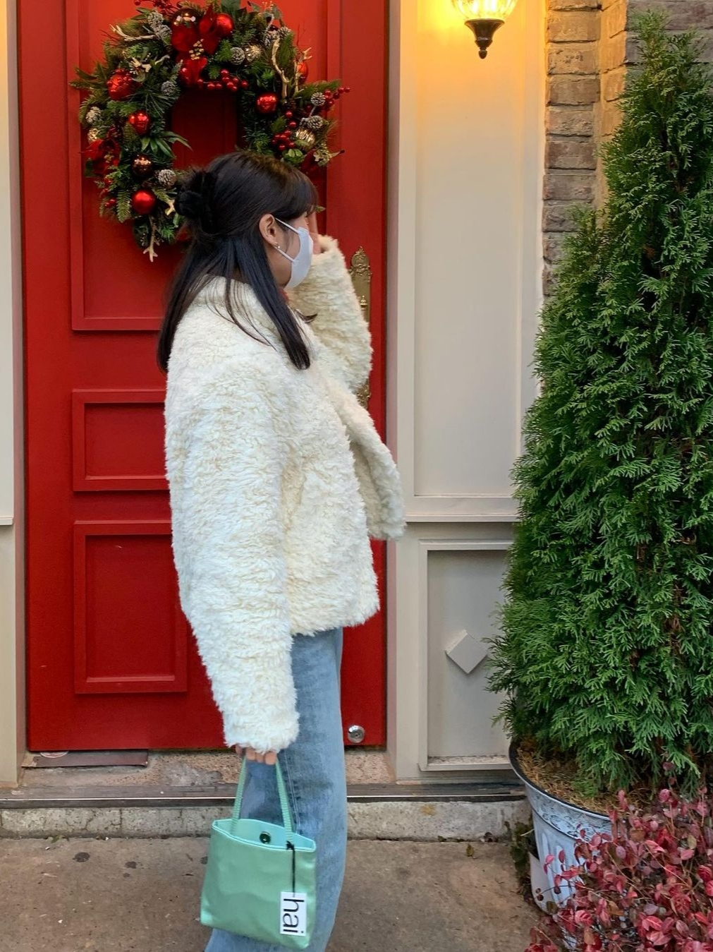 Hai Little Silk Bag Light Green 착용 스타일 - 2