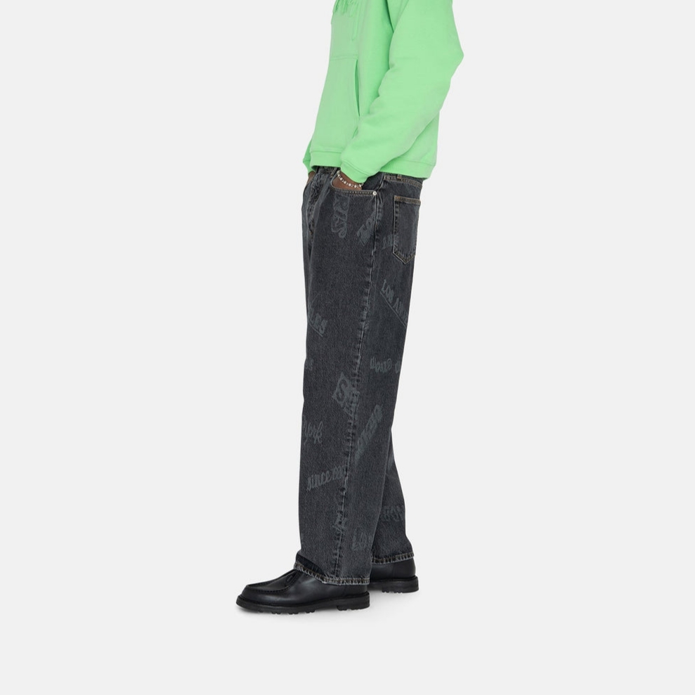 Stussy Worldwide Big OL' Jeans Black 착용 스타일