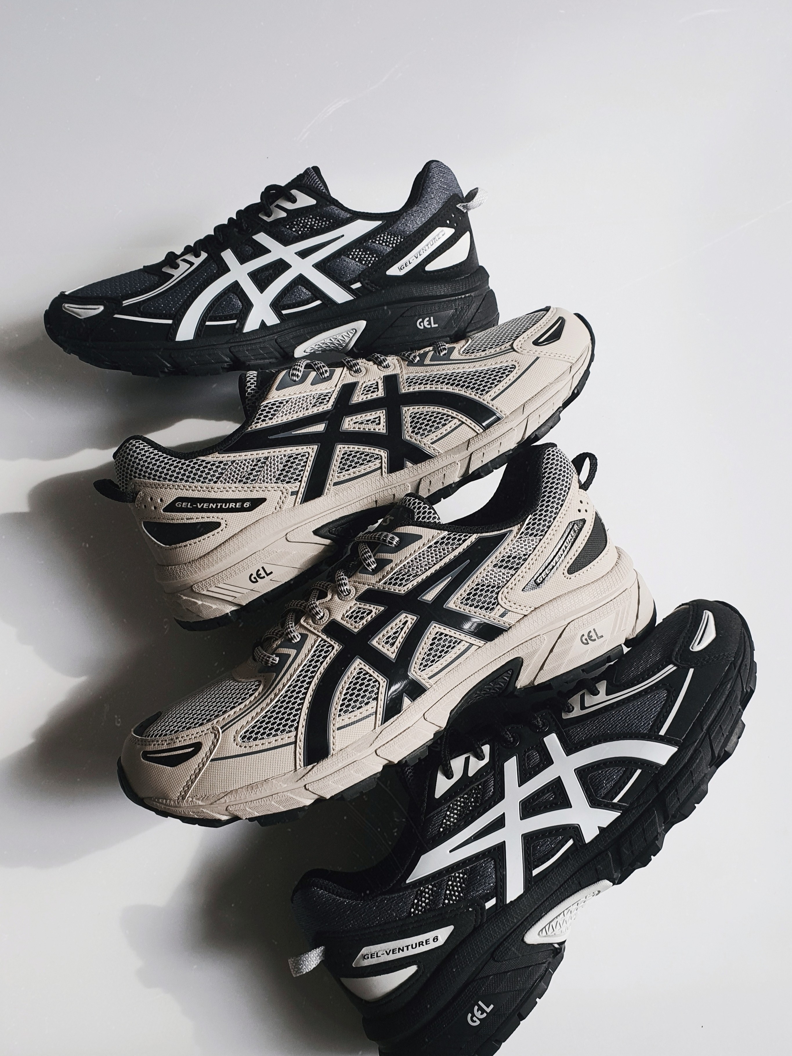Asics Gel-Venture 6 Feather Grey Black, Asics Gel-Venture 6 Carrier Grey 착용 스타일
