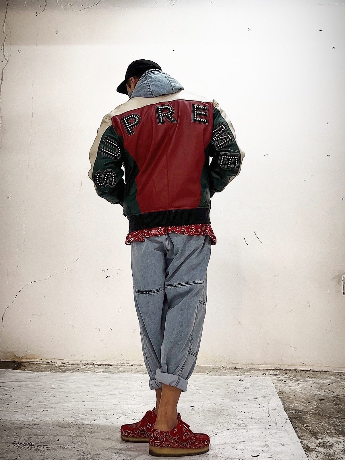 Supreme x Nike ACG Denim Pullover Washed Blue - 22FW, Supreme x Nike ACG Belted Denim Pants Washed Blue - 22FW 착용 스타일 - 2