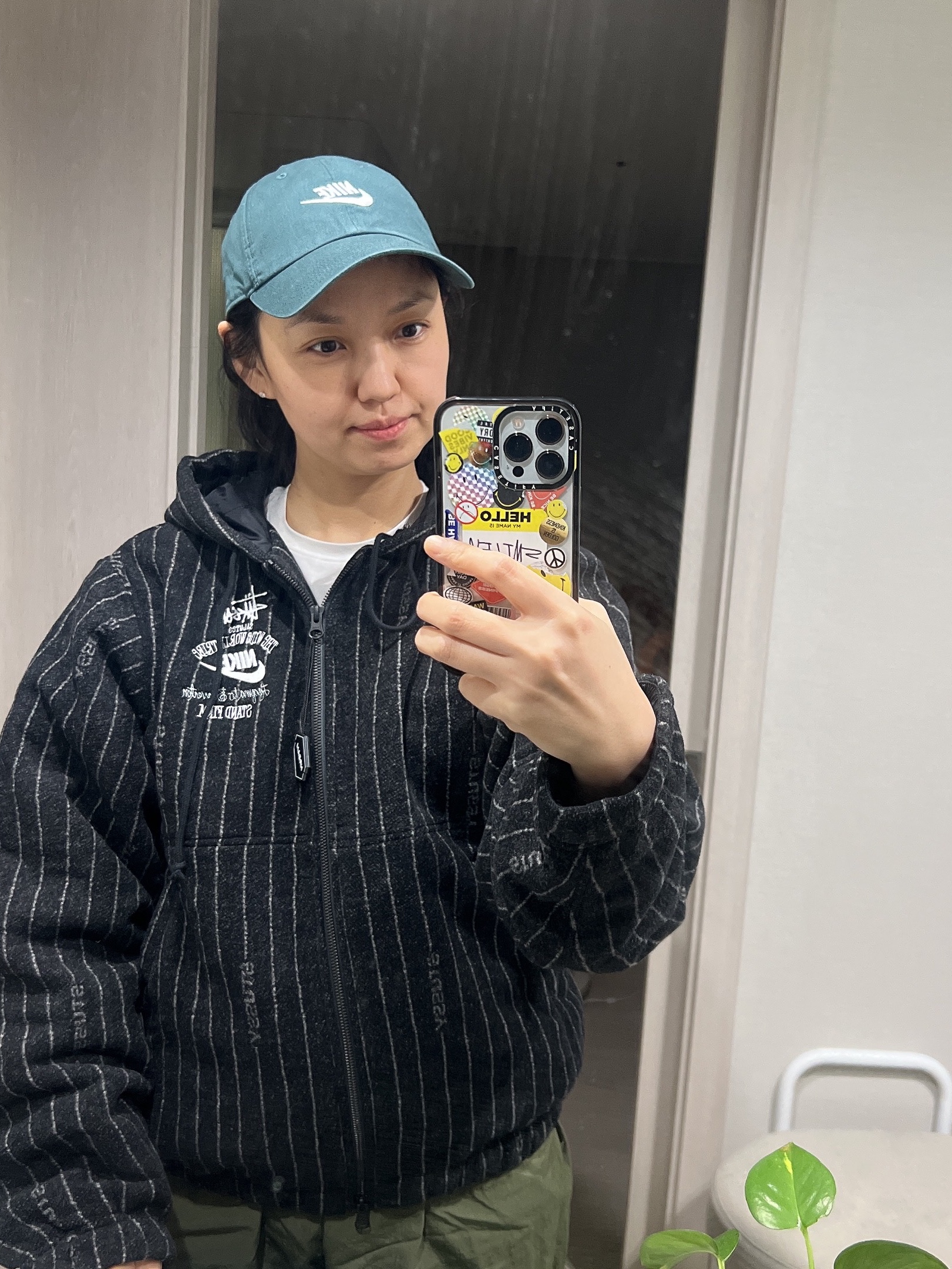 Nike x Stussy NRG Striped Wool Jacket Black (DR4023-010) 착용 스타일