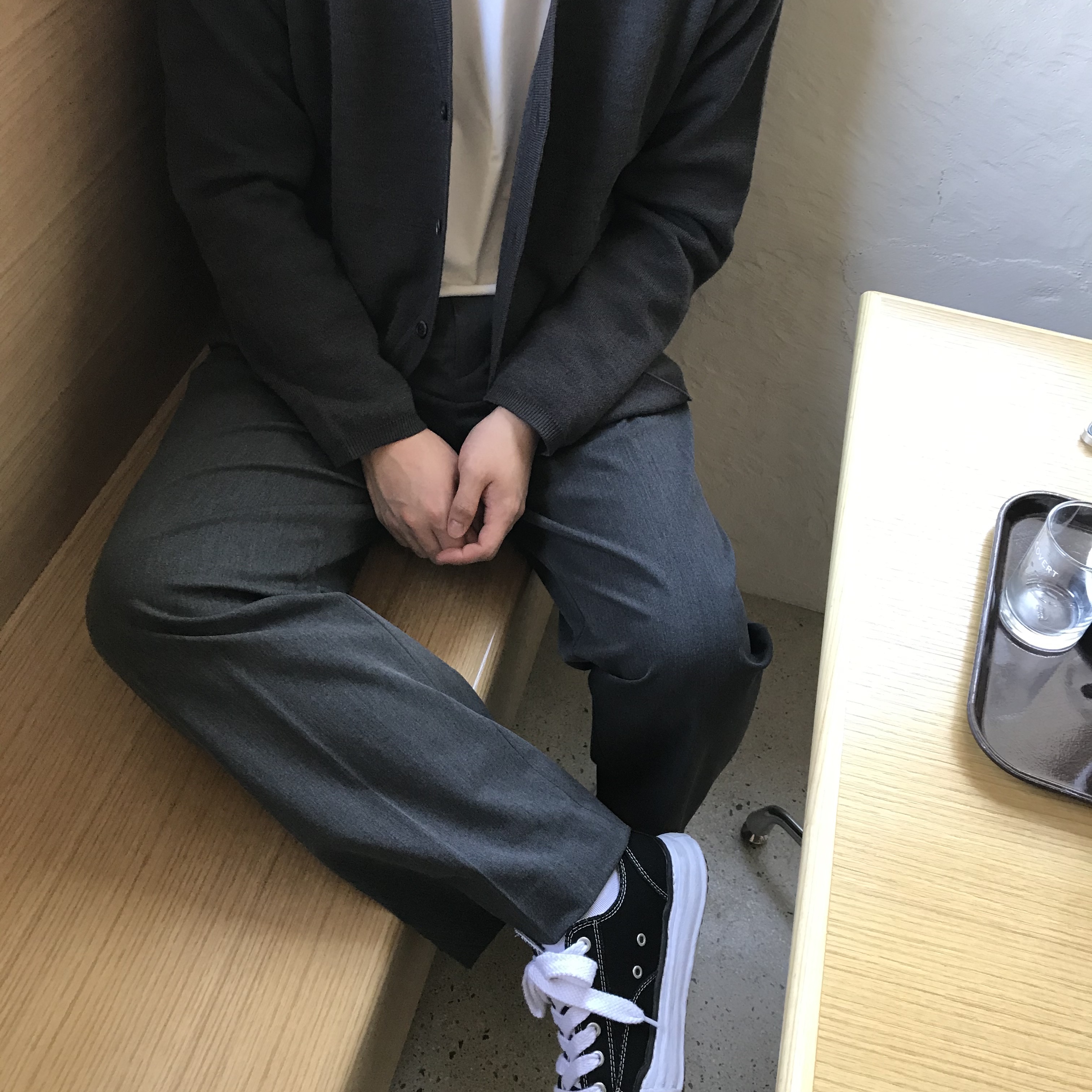 Maison Mihara Yasuhiro Peterson OG Sole Canvas Low Sneakers Black 착용 스타일