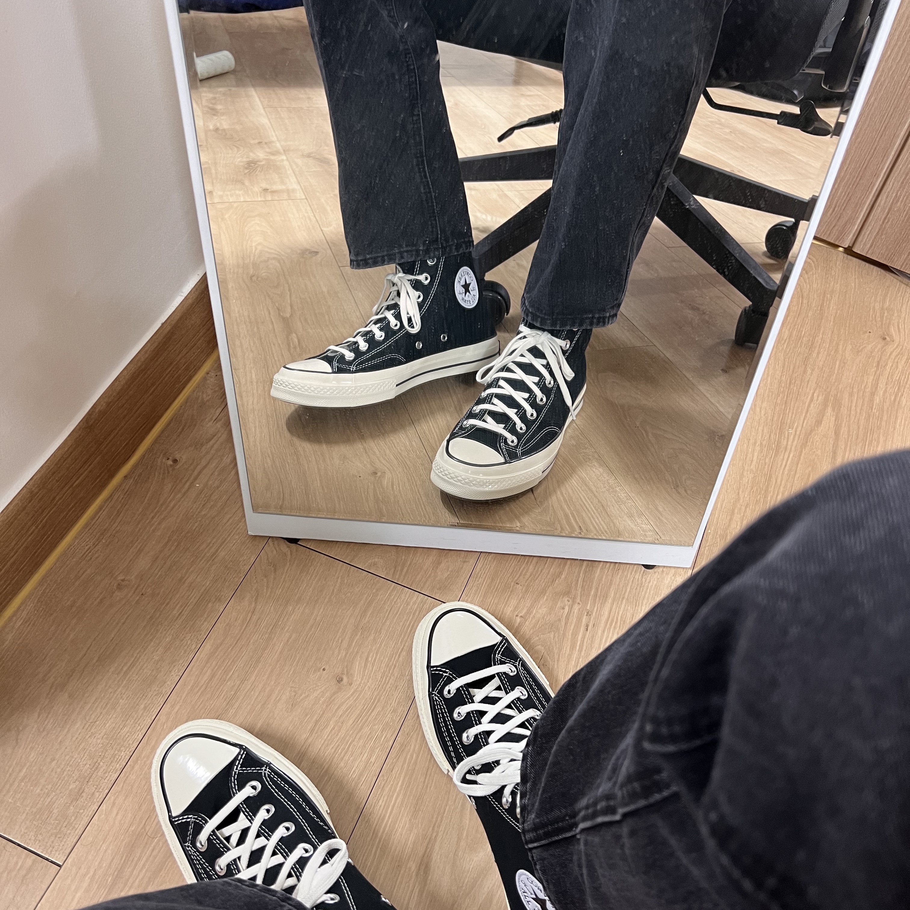 Converse Chuck 70 Hi Black 착용 스타일