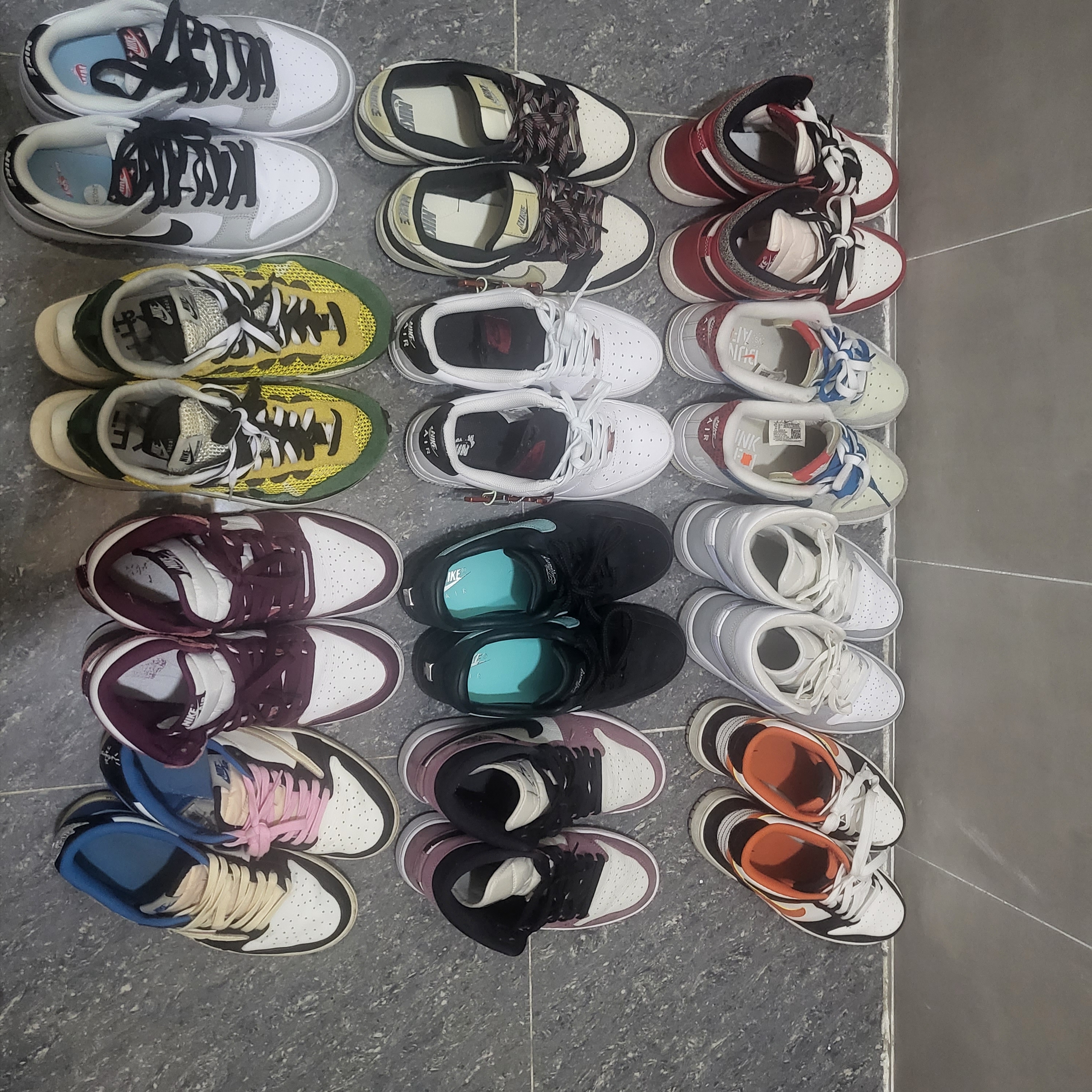 (W) Nike Dunk Low LX Black Suede, Nike x Sacai VaporWaffle Tour Yellow & Gorge Green Sail 착용 스타일