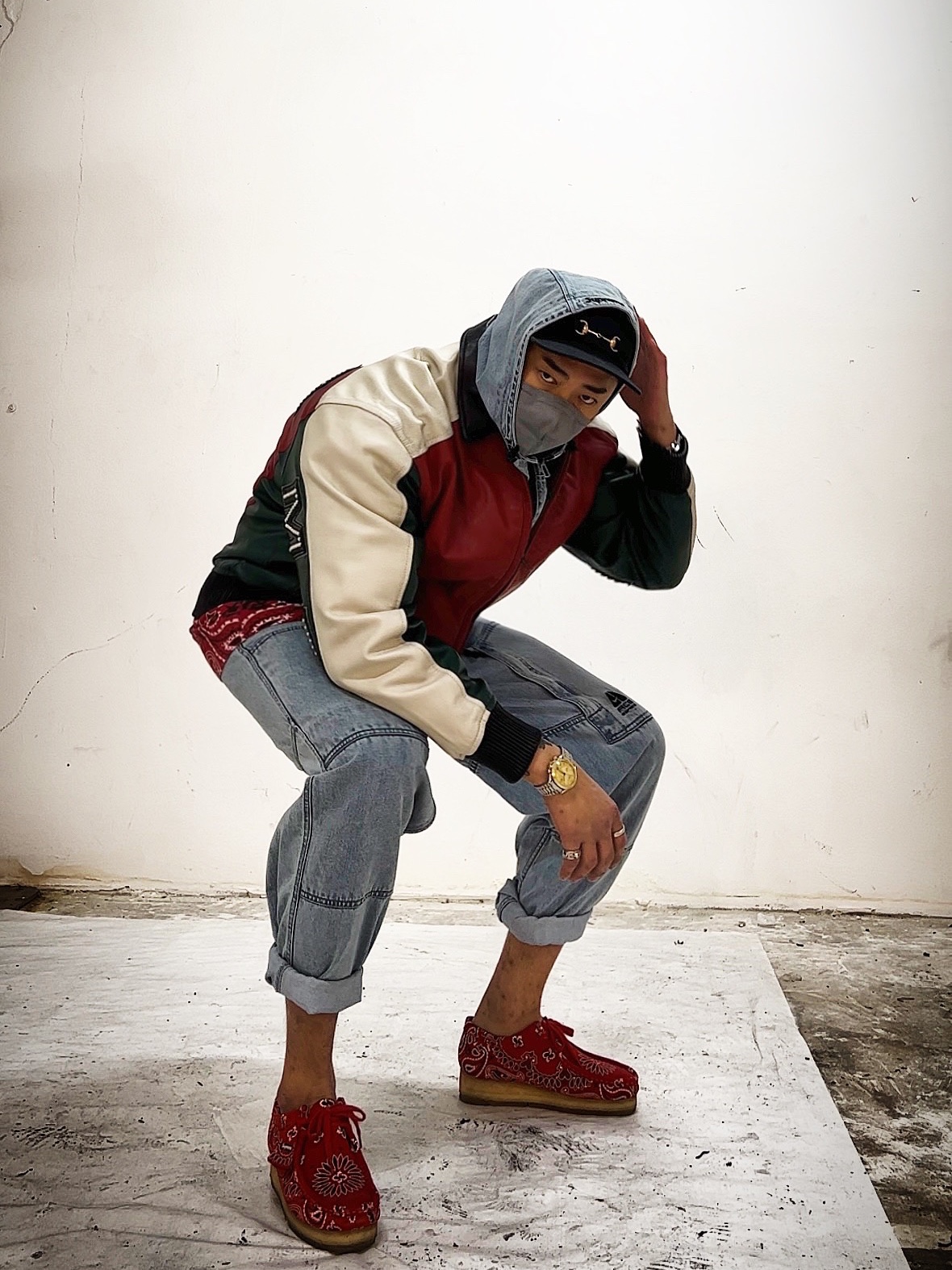Supreme x Nike ACG Denim Pullover Washed Blue - 22FW, Supreme x Nike ACG Belted Denim Pants Washed Blue - 22FW 착용 스타일 - 4