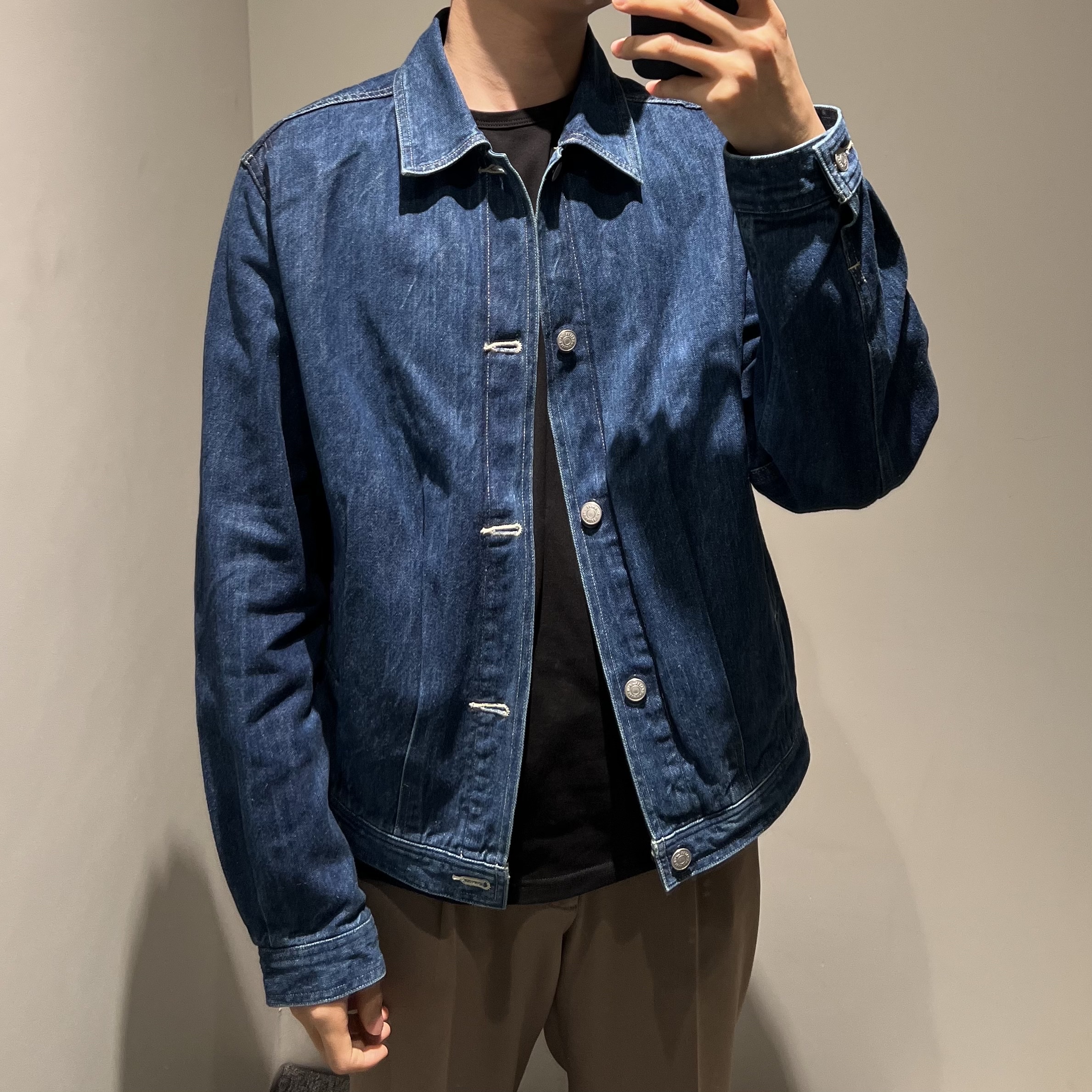 Auralee Selvedge Light Denim Blouson Light Indigo - 22AW 착용 스타일