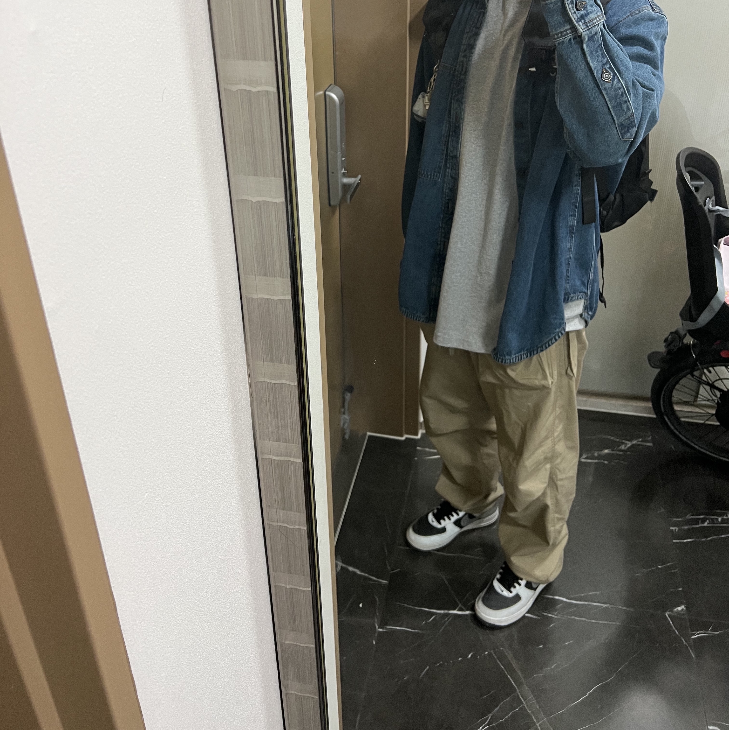 Wooyoungmi Back Logo Denim Shirt Blue - 23SS, Nike Air Force 1 B Silver Snake 착용 스타일