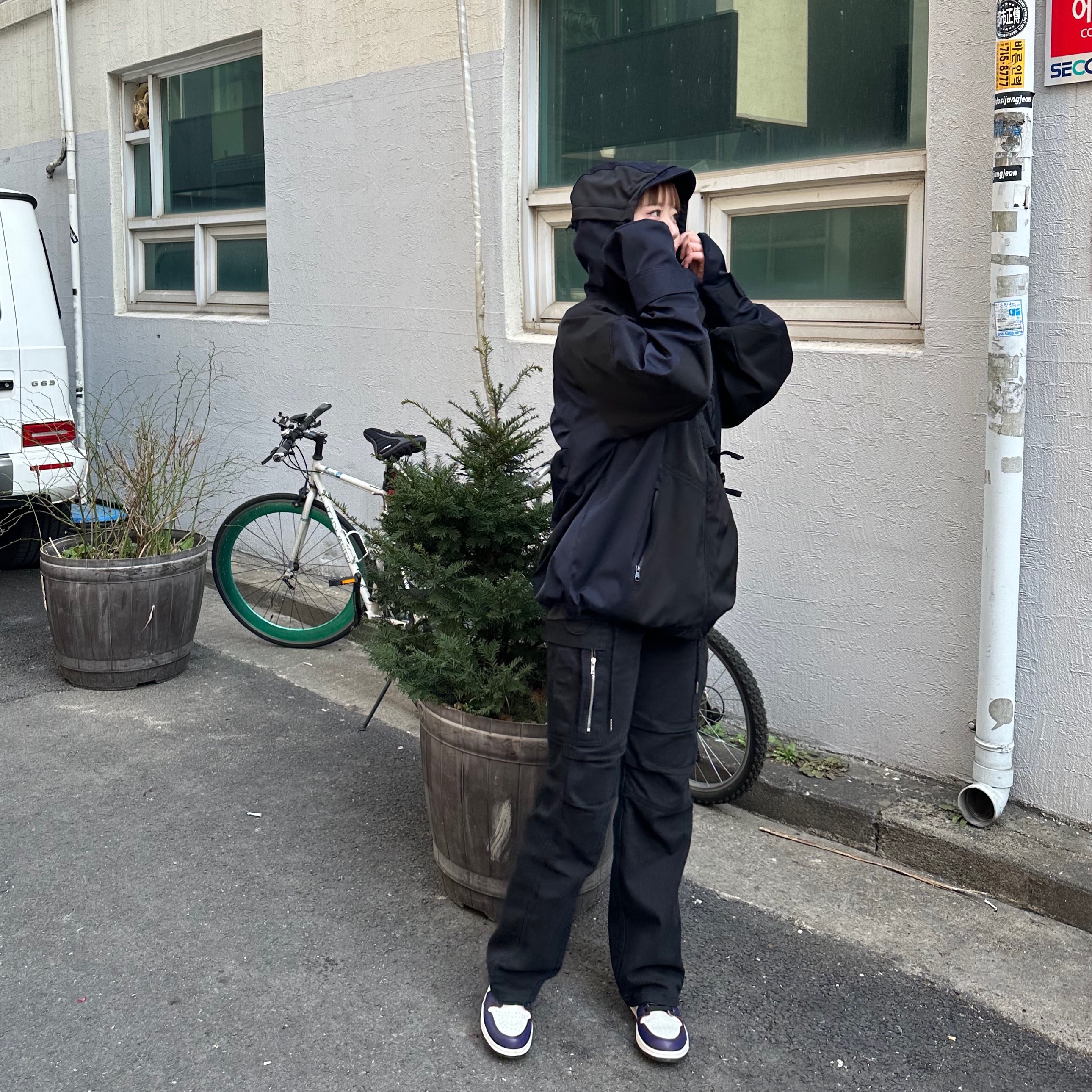Undermycar Kame Multi Zip Turtle Shell Parka After Midnight - 22FW 착용 스타일 - 2
