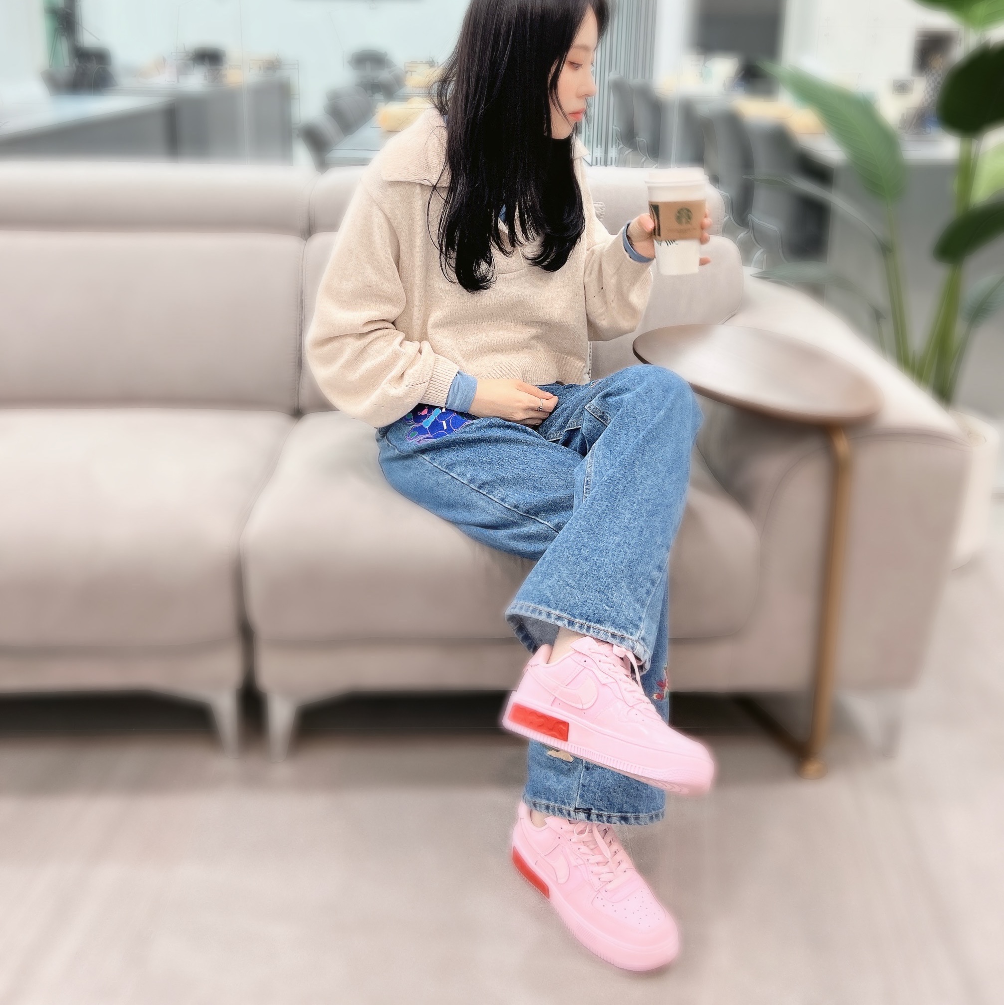 (W) Nike Air Force 1 Fontanka Pink Foam 착용 스타일