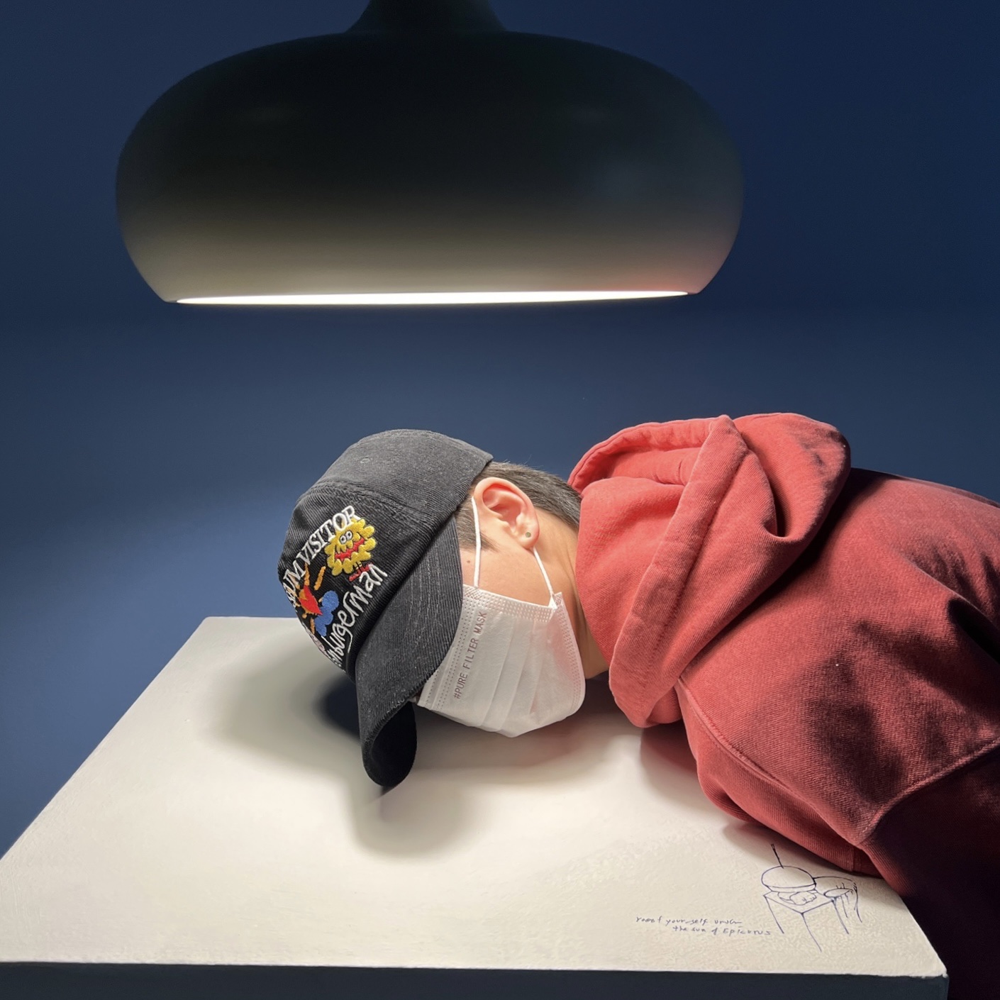 The Museum Visitor x Jon Burgerman Pinky Winky & Charlie Ball Cap Black 착용 스타일