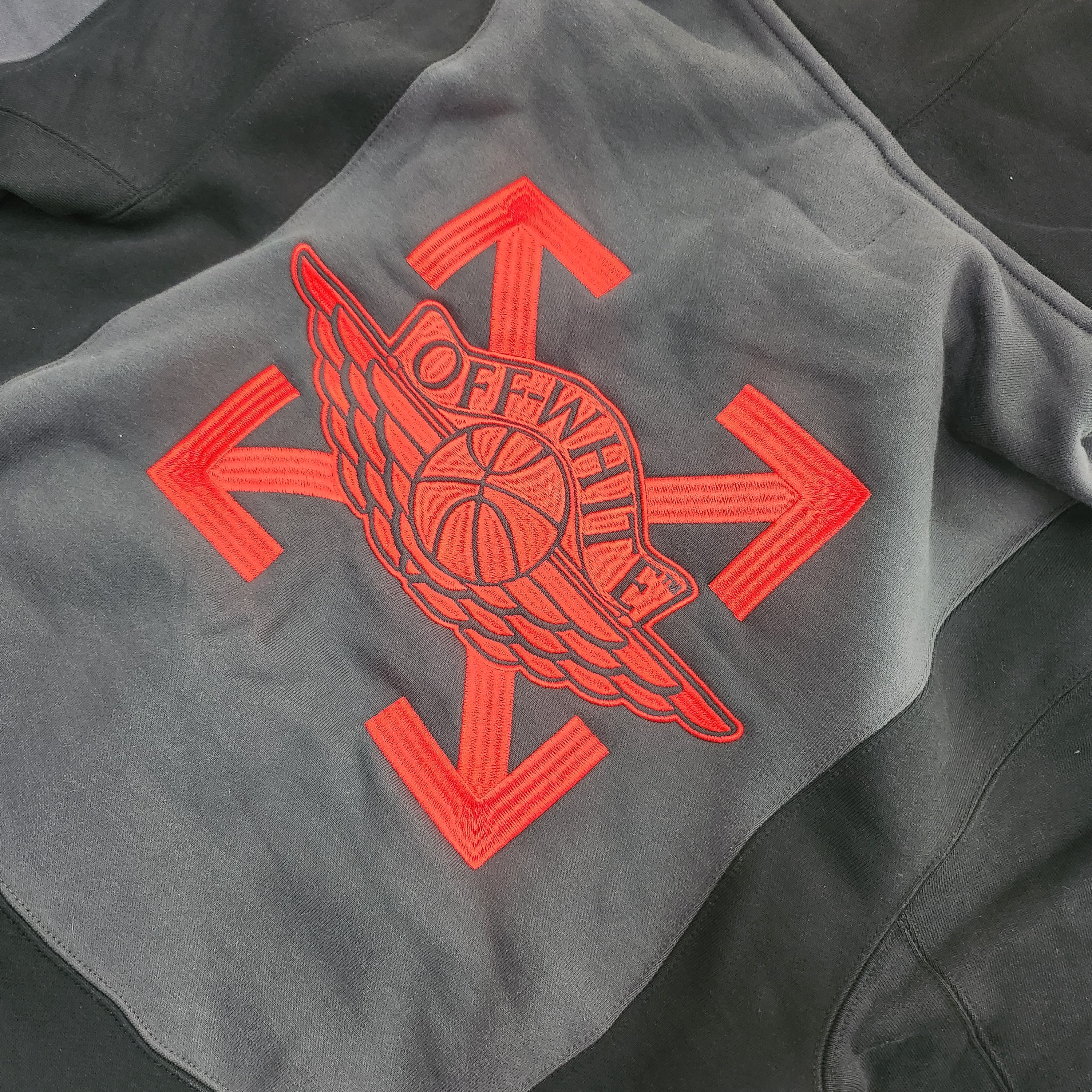 Jordan x Off-White Fleece Pullover Hoodie Black - Asia 착용 스타일