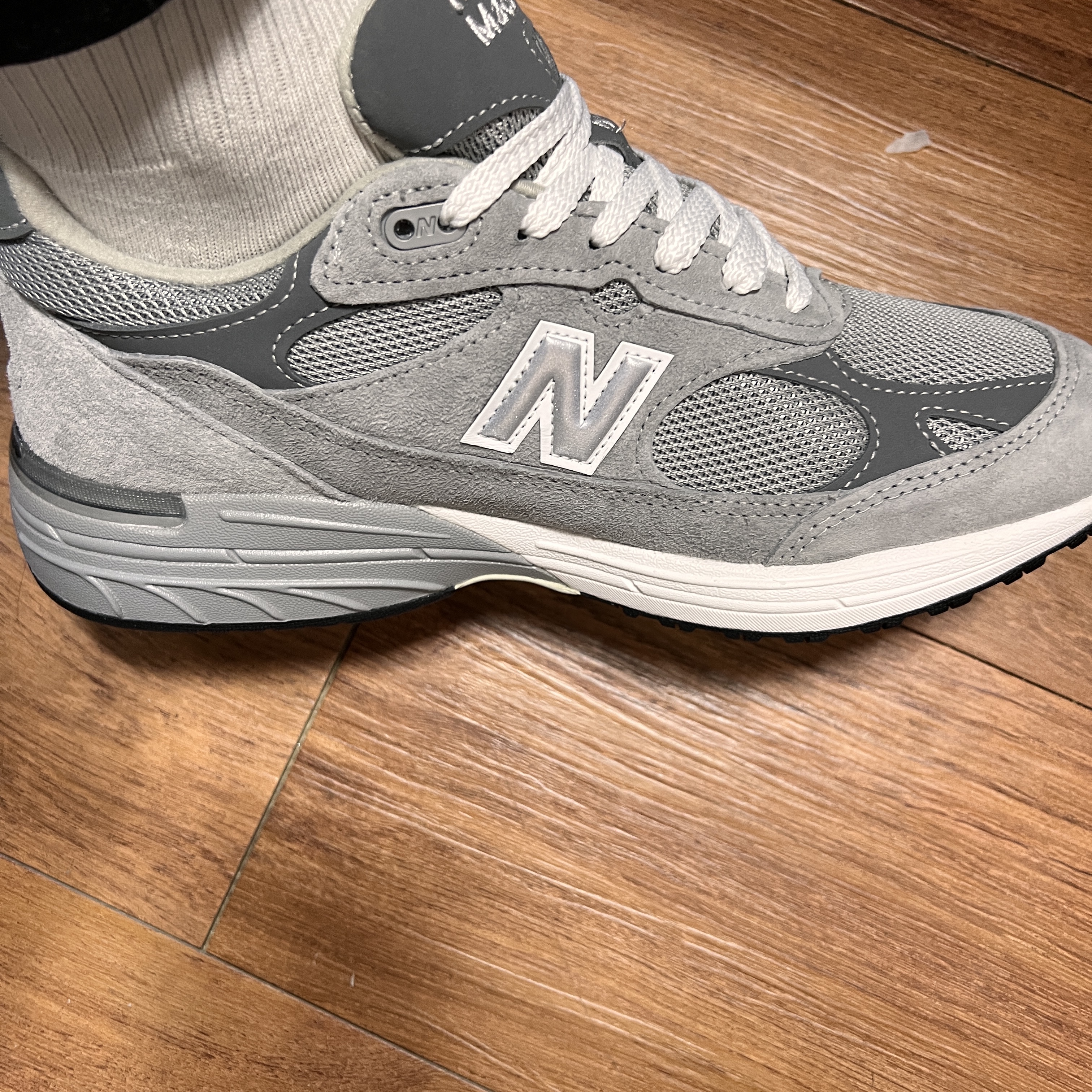 New Balance 993 Made in USA Grey - D Standard 착용 스타일 - 3