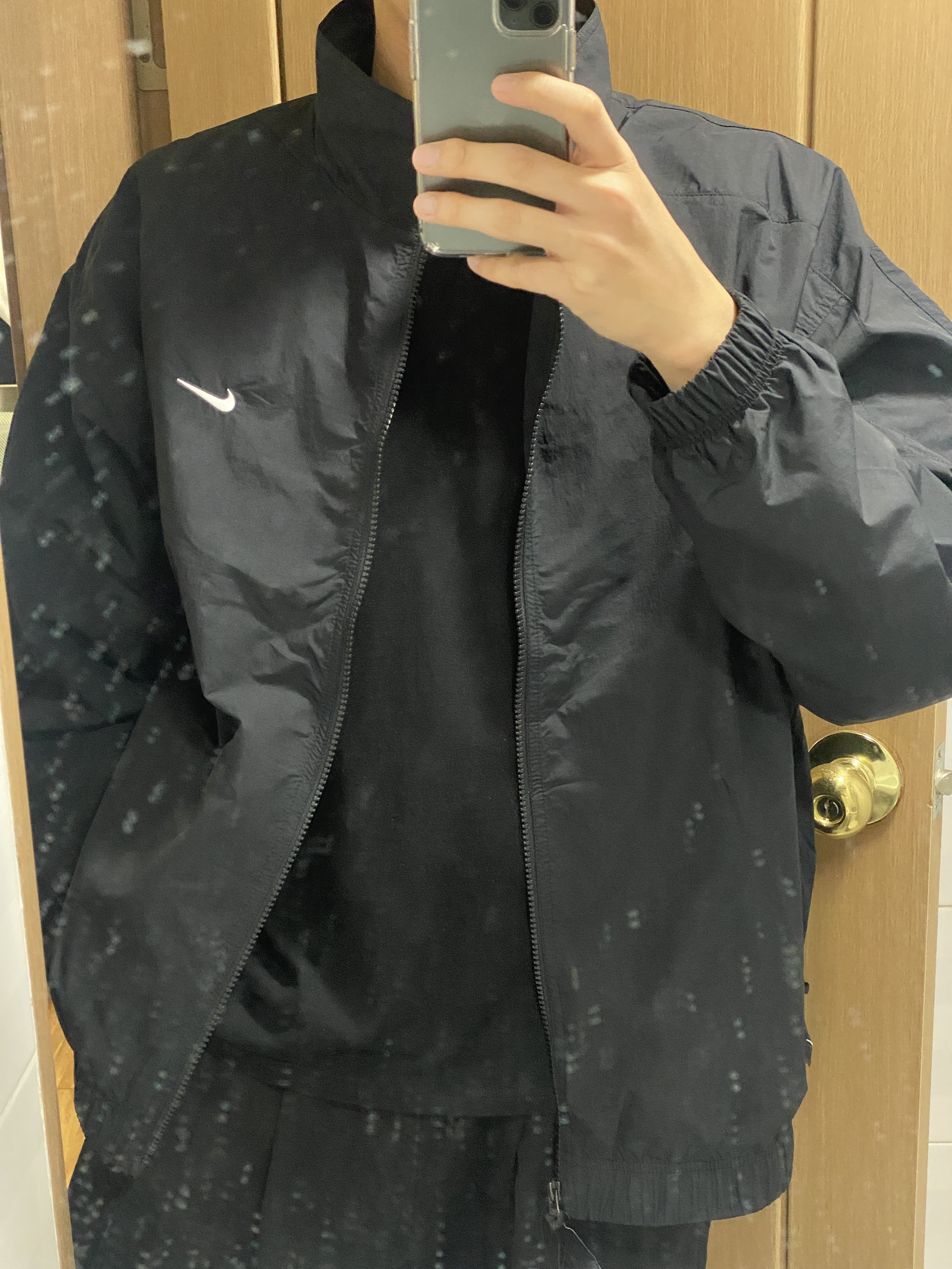 Nike NRG Solo Swoosh Woven Track Jacket Black - Asia 착용 스타일