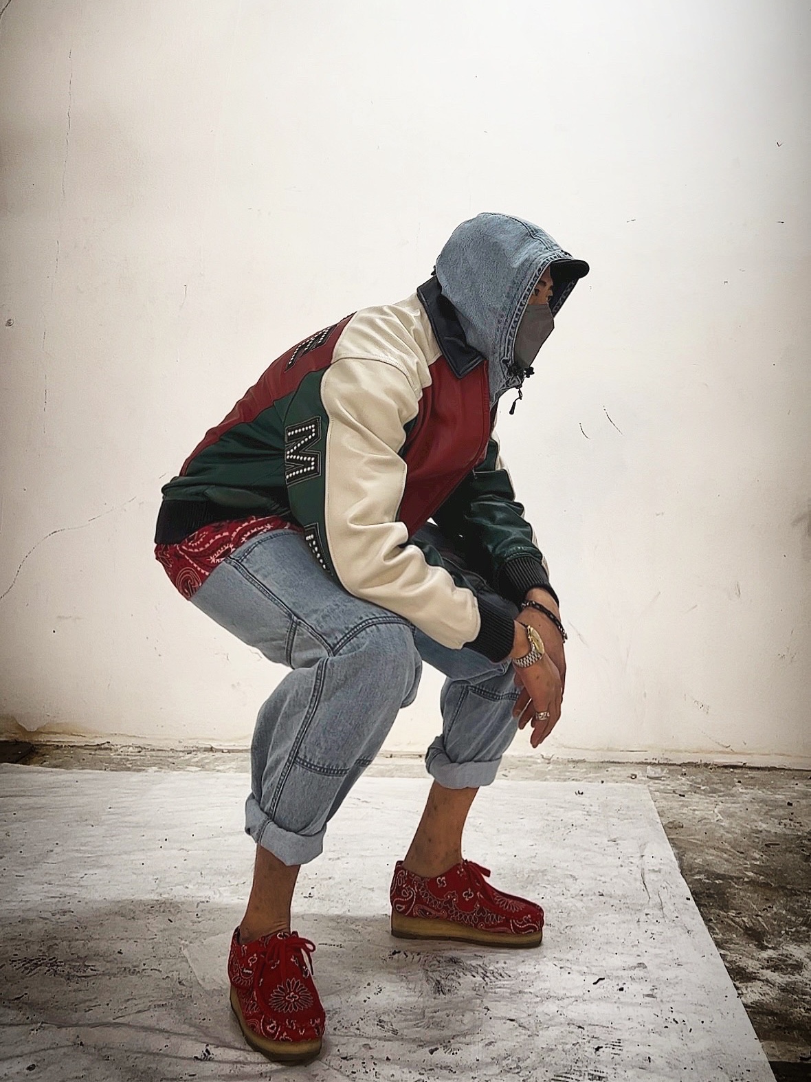 Supreme x Nike ACG Denim Pullover Washed Blue - 22FW, Supreme x Nike ACG Belted Denim Pants Washed Blue - 22FW 착용 스타일 - 5
