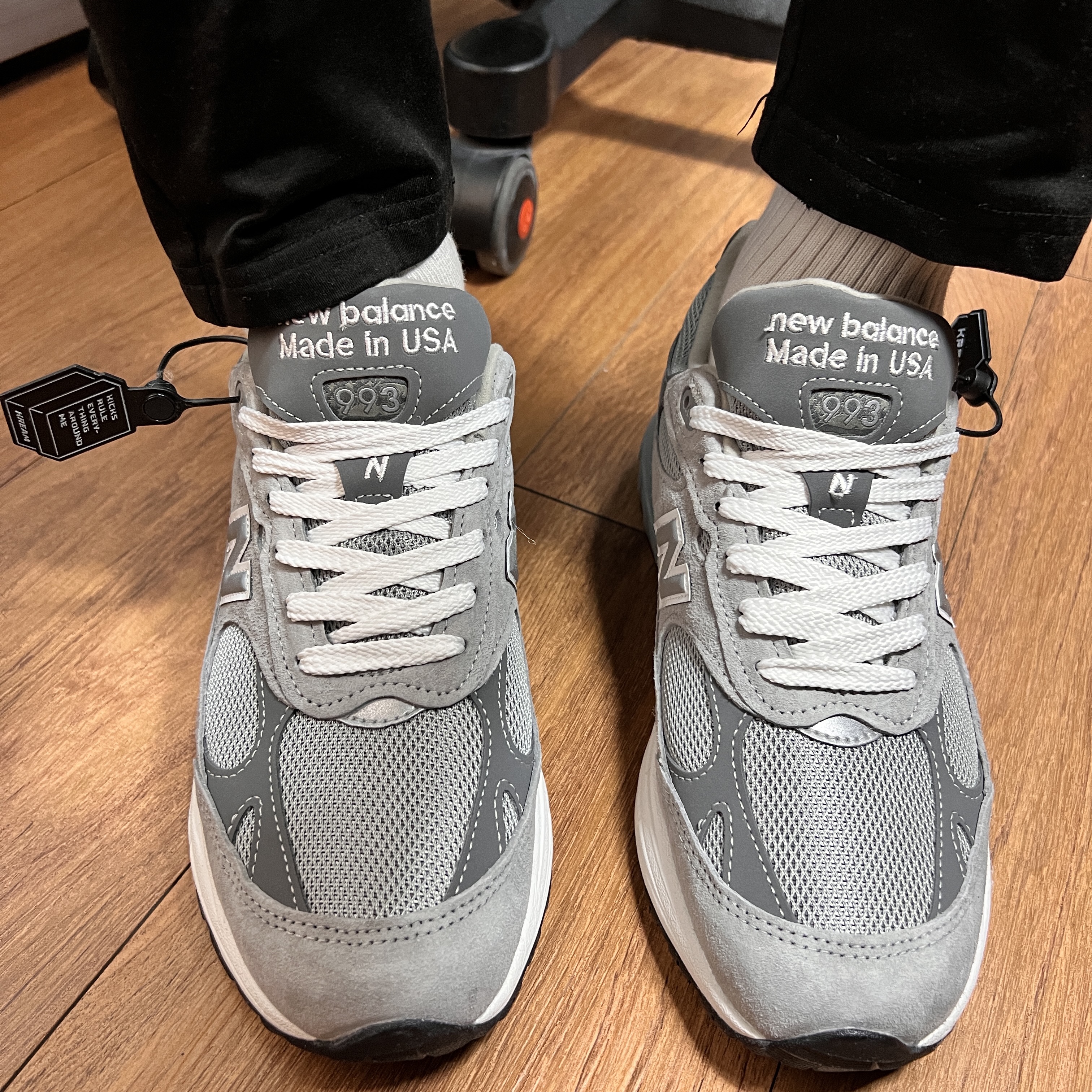 New Balance 993 Made in USA Grey - D Standard 착용 스타일 - 4