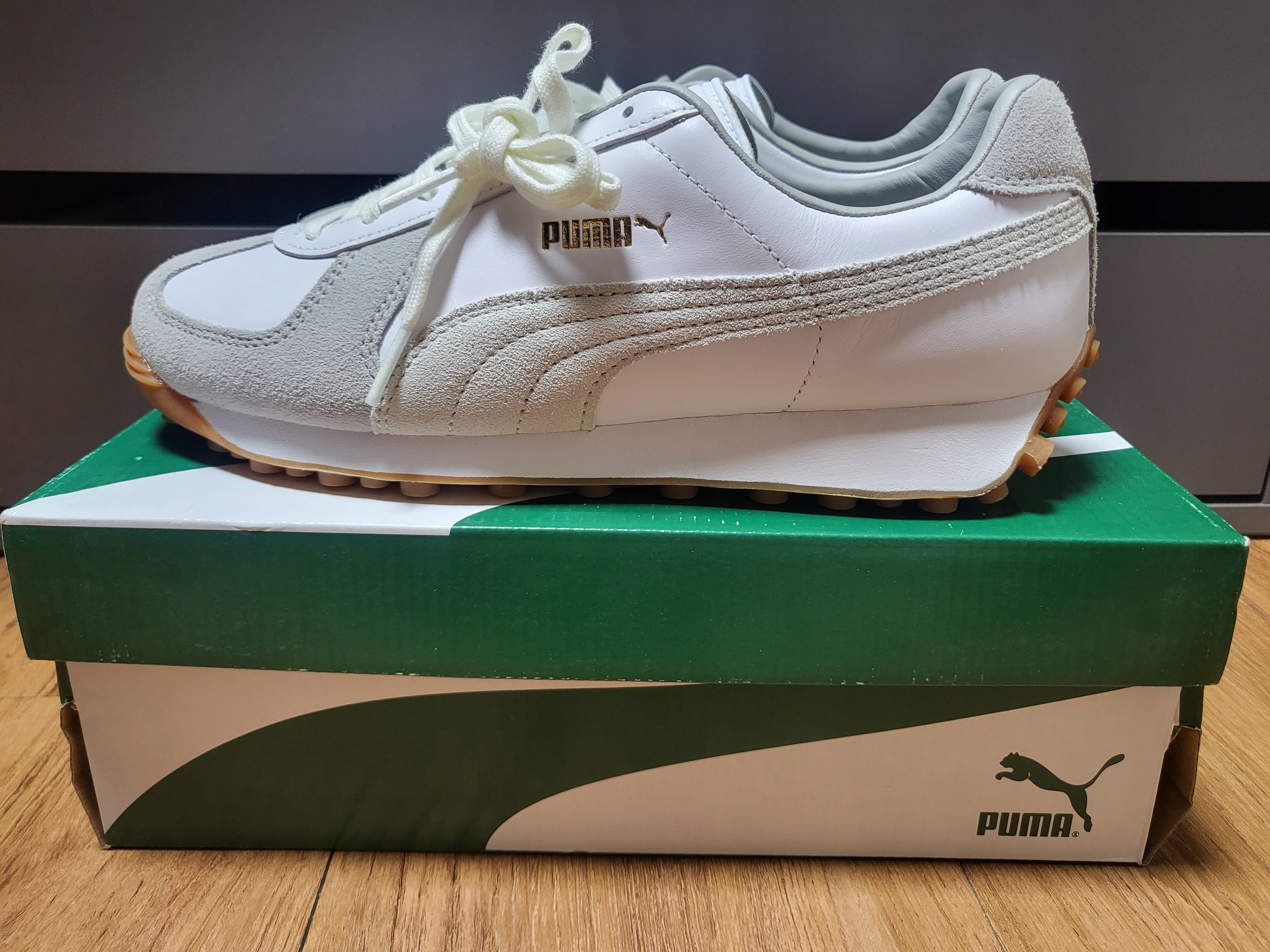 Puma Army Trainer Rider Black Gray Violet 착용 스타일