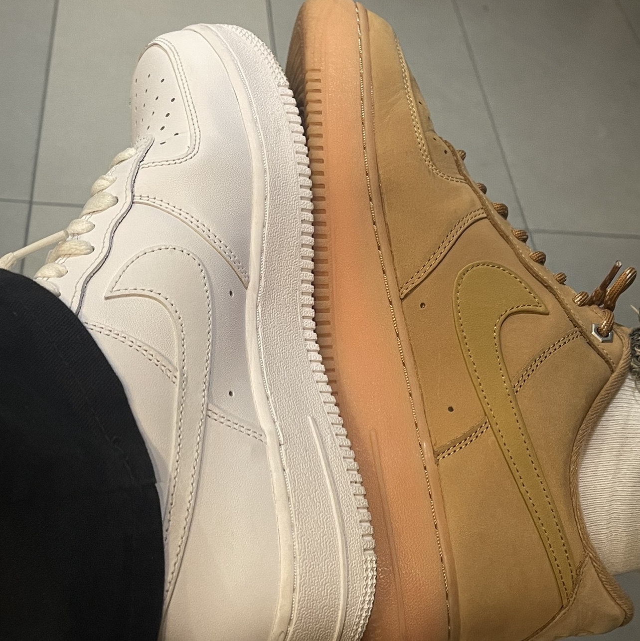 Nike Air Force 1 '07 WB Flax, Nike Air Force 1 '07 Low White 착용 스타일