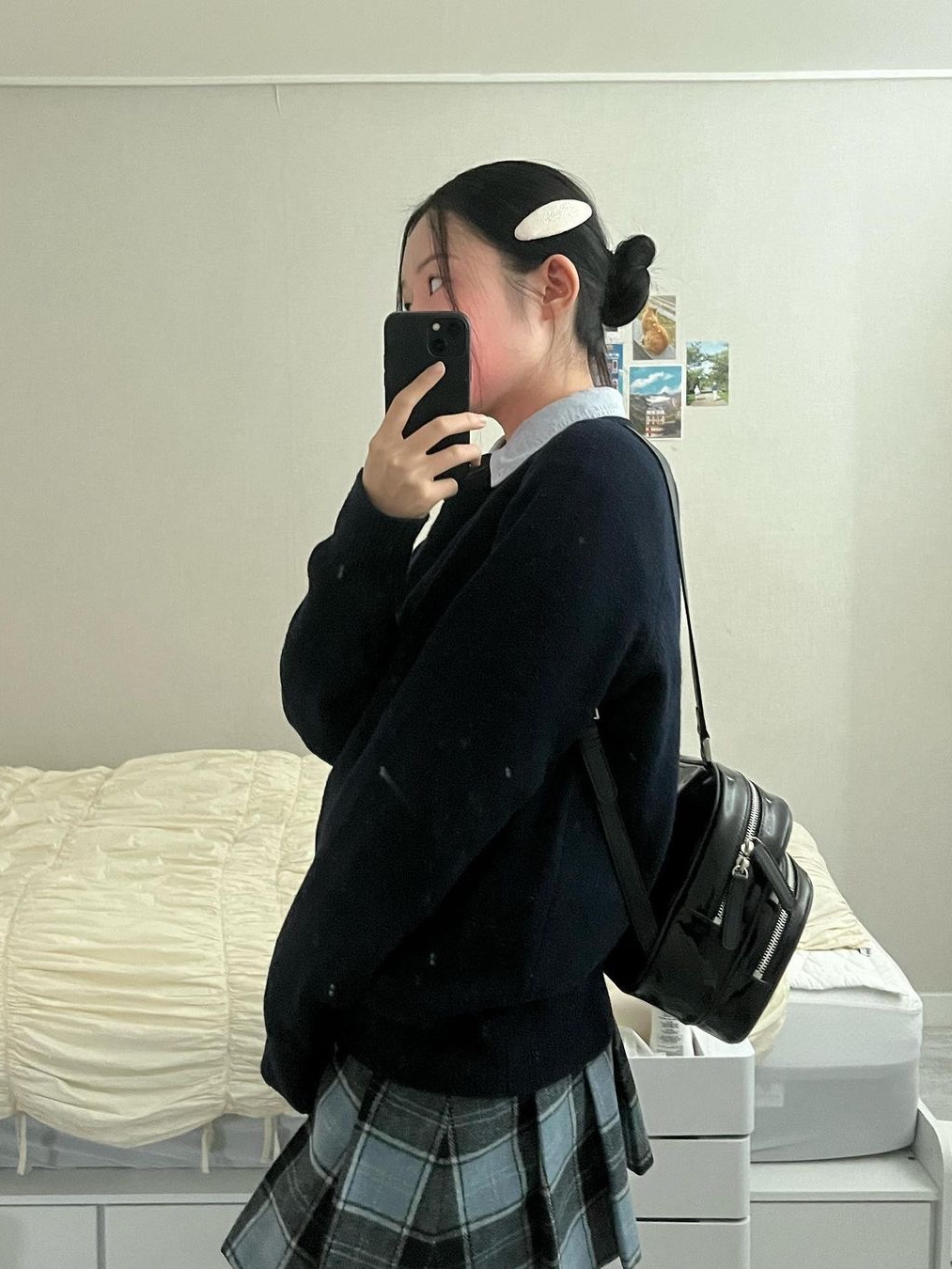 Nieeh Women Turtle Bag Black 착용 스타일 - 1