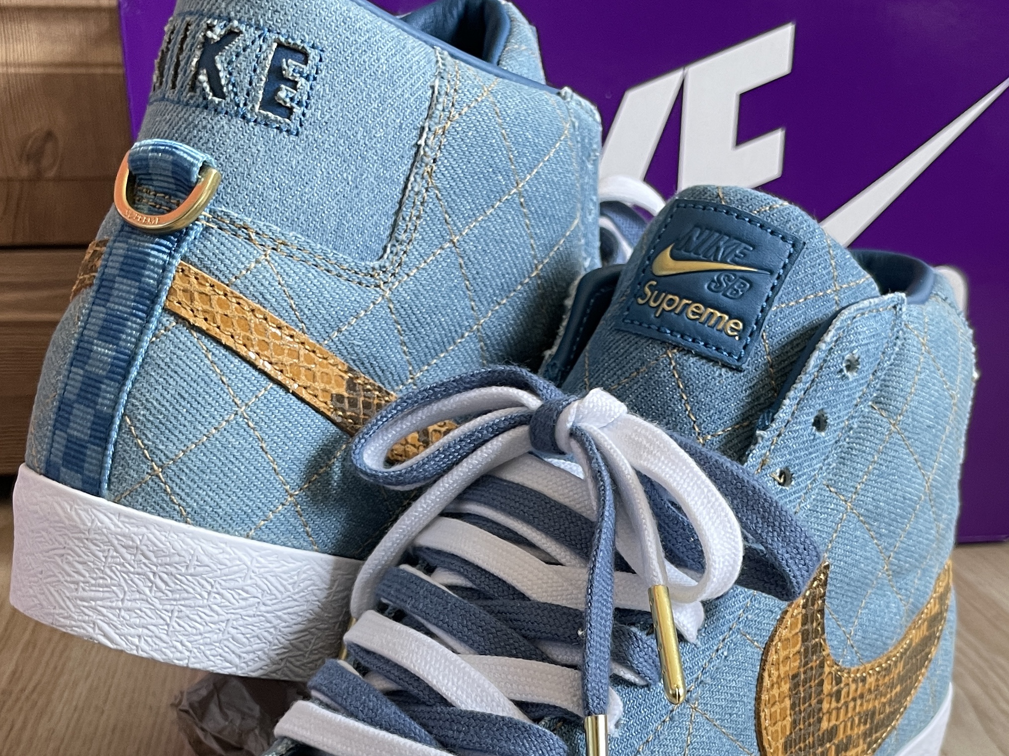 Nike x Supreme SB Zoom Blazer Mid QS 2 Industrial Blue 착용 스타일 - 1