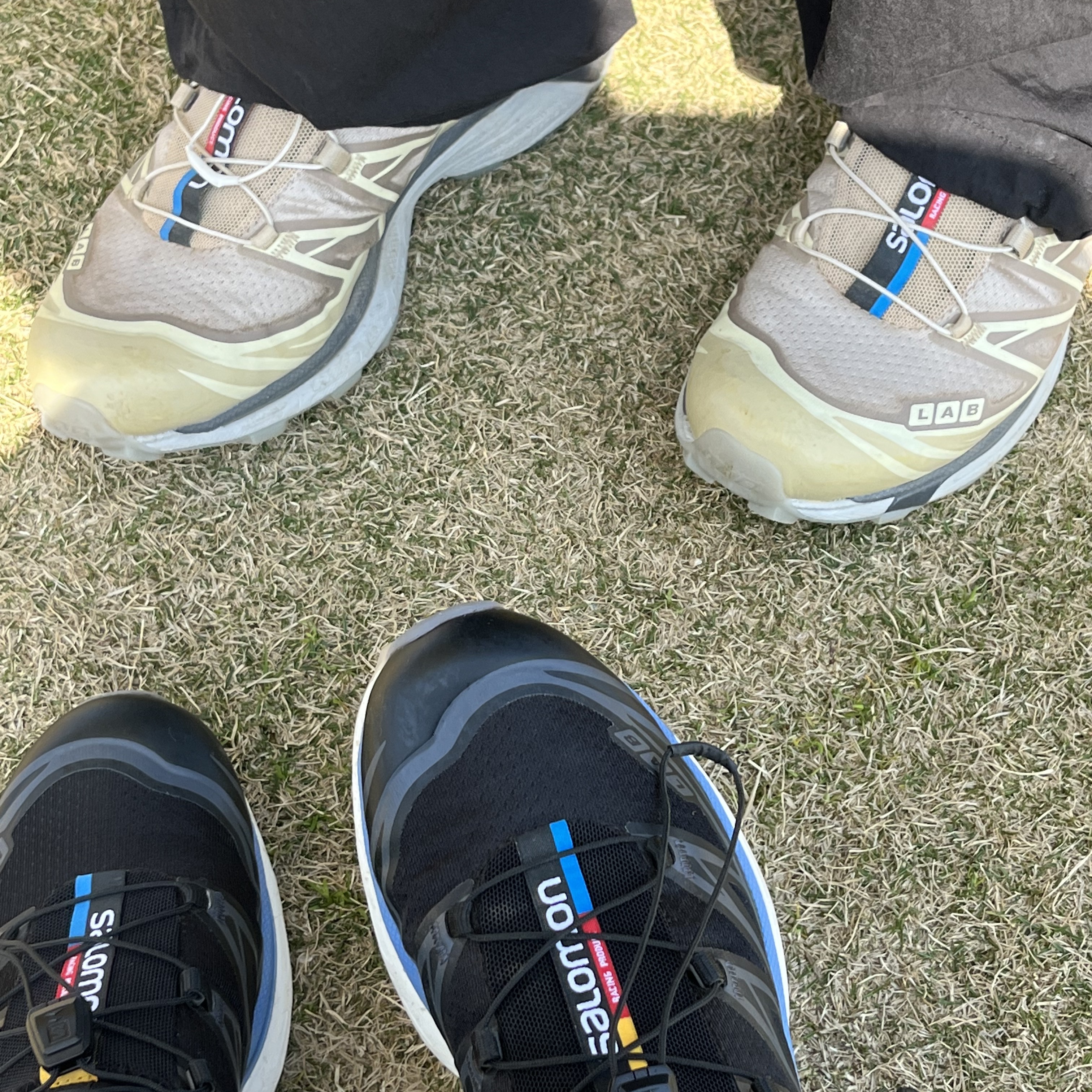 Salomon XT-6 Clear Black Riviera, Salomon XT-6 Clear Safari Vanila Ice 착용 스타일