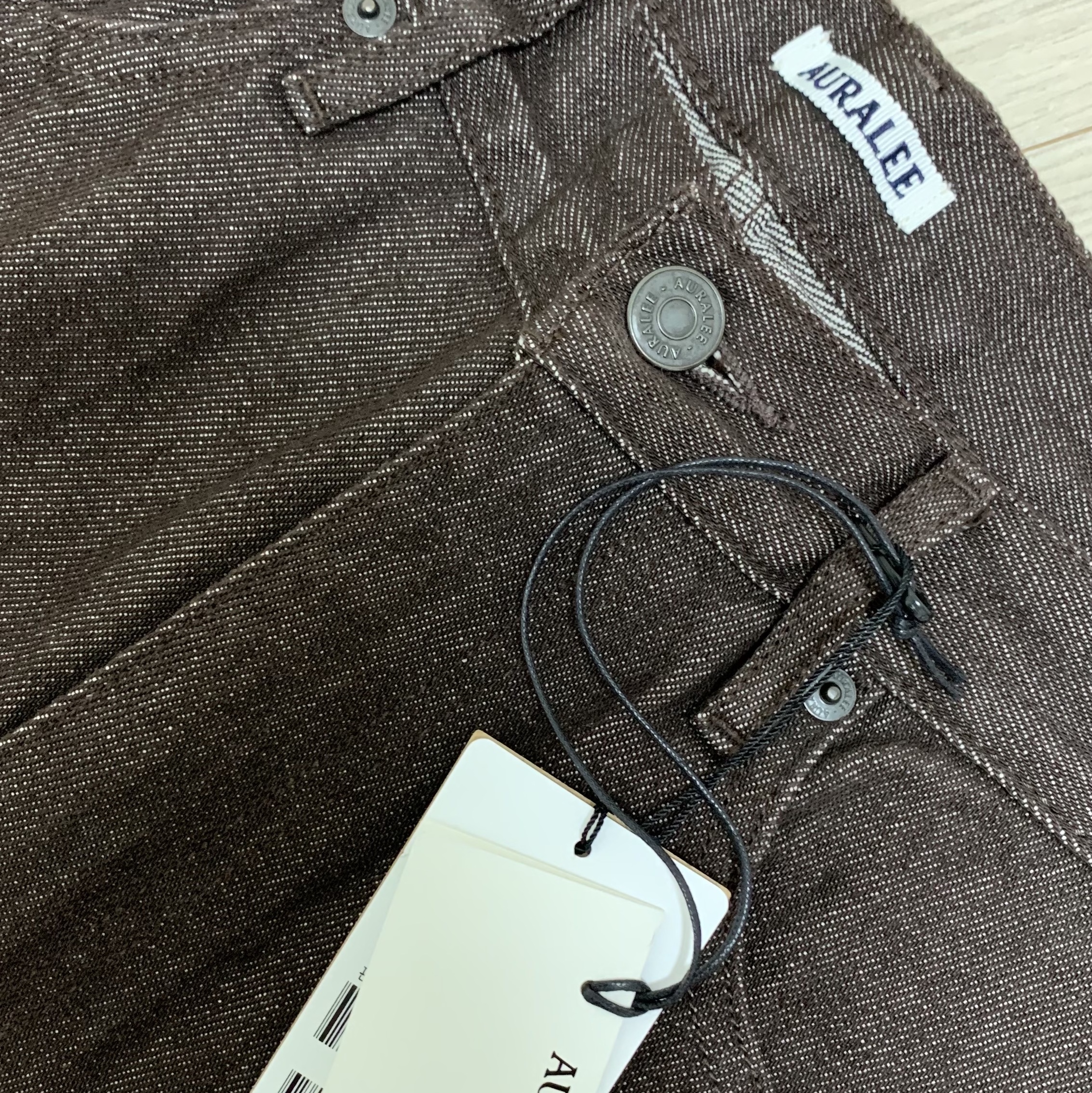 Auralee Hard Twist Denim 5P Pants Brown - 21AW 착용 스타일