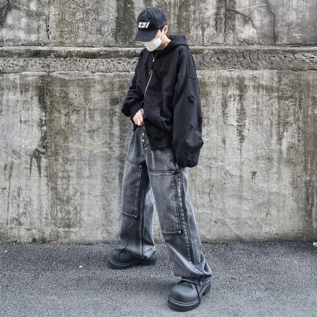 Undermycar Otter Oversized Damage-Washed Hood Zip-Up Sepia - 22FW, Balenciaga Steroid Derby Black 착용 스타일