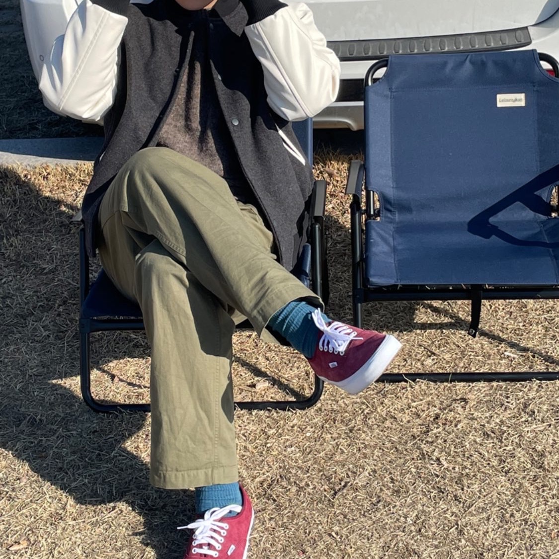 Vans Vault OG Authentic LX Suede Dark Purple 착용 스타일