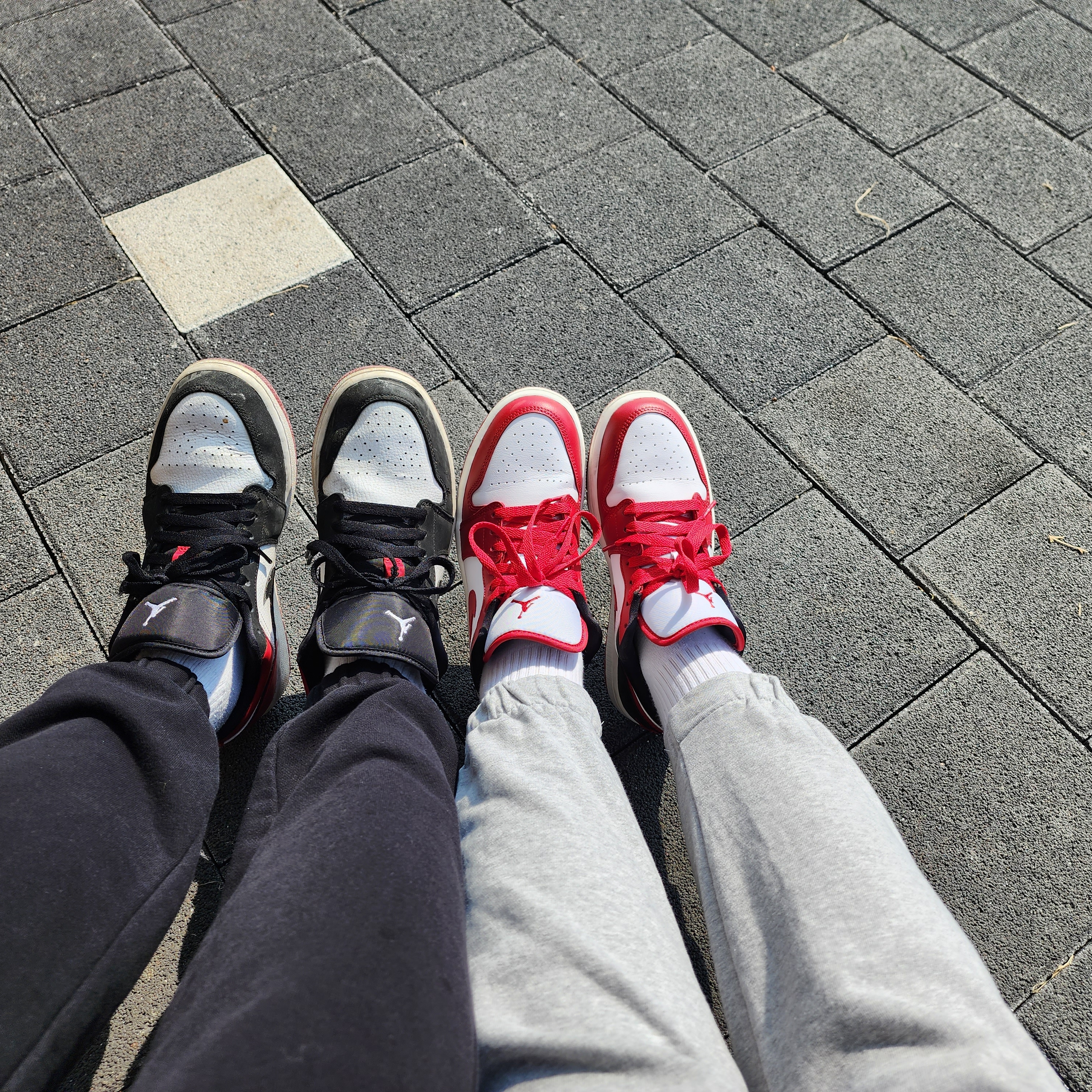 Jordan 1 Low Black Toe, (W) Jordan 1 Low White Gym Red 착용 스타일 - 3