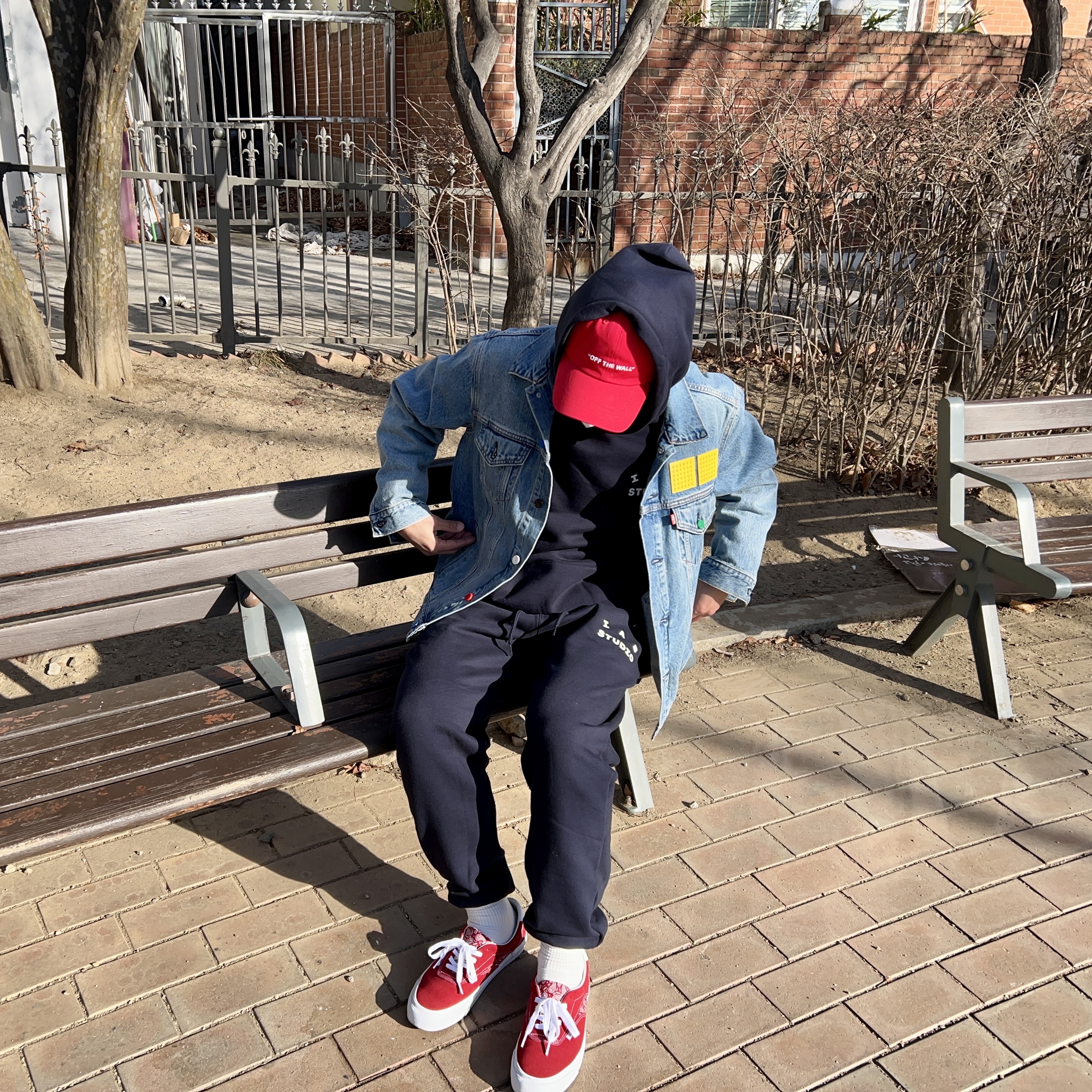 IAB Studio Hoodie Navy - 21SS, IAB Studio Sweatpants Navy - 21SS 착용 스타일 - 2