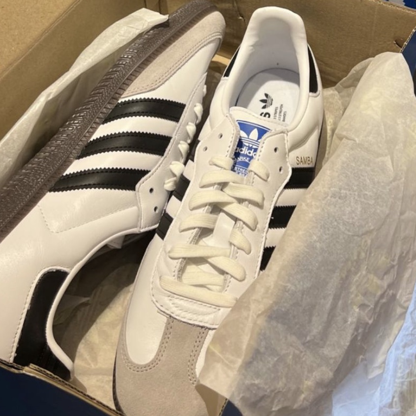 Adidas Samba Vegan White Black 착용 스타일
