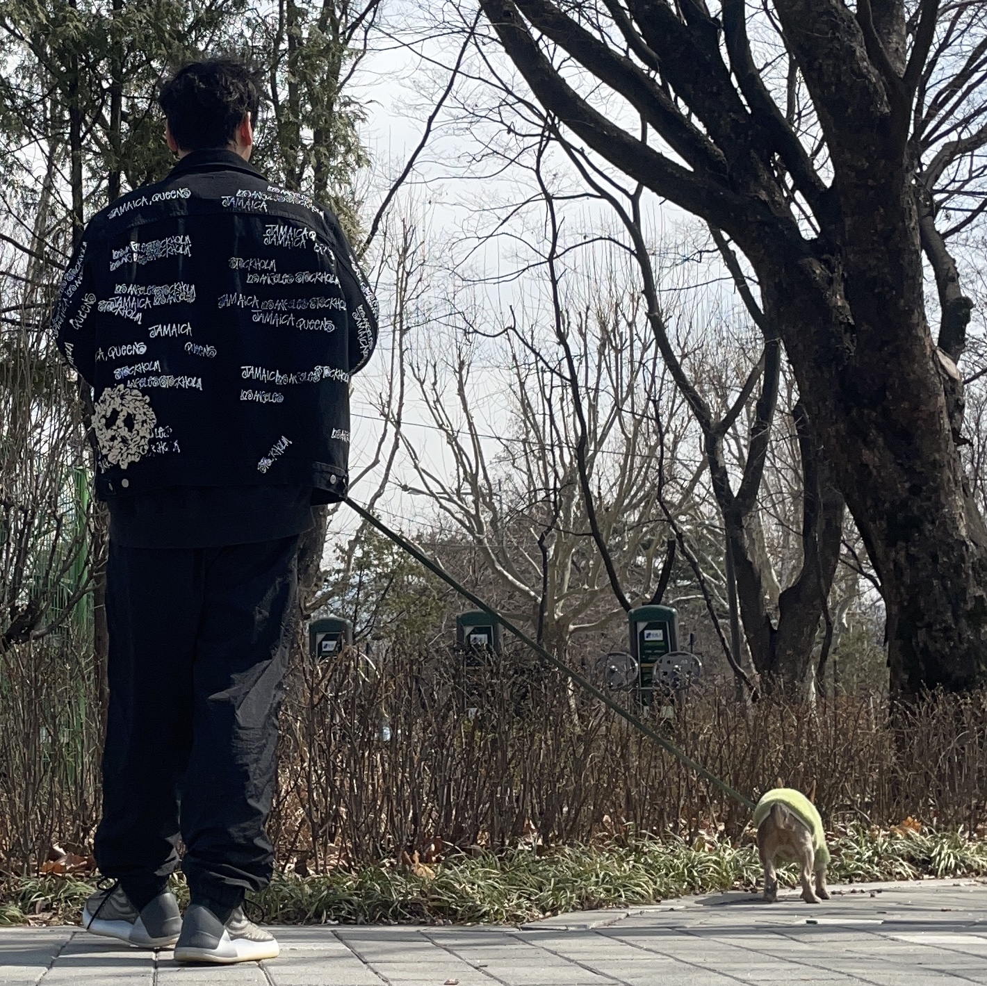 Stussy x Our Legacy x Denim Tears TTL Denim Jacket Black 착용 스타일