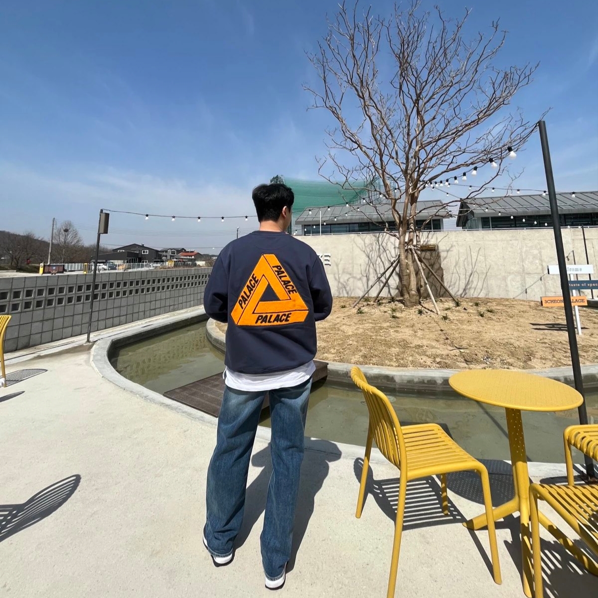 Nike x Sacai x Fragment LDWaffle Blackened Blue, Palace Fleece Tri-Ferg Crew Navy - 23SS 착용 스타일