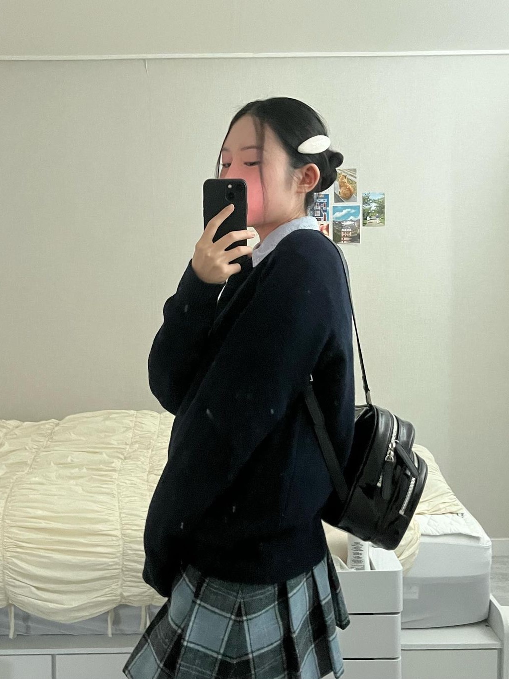 Nieeh Women Turtle Bag Black 착용 스타일 - 2