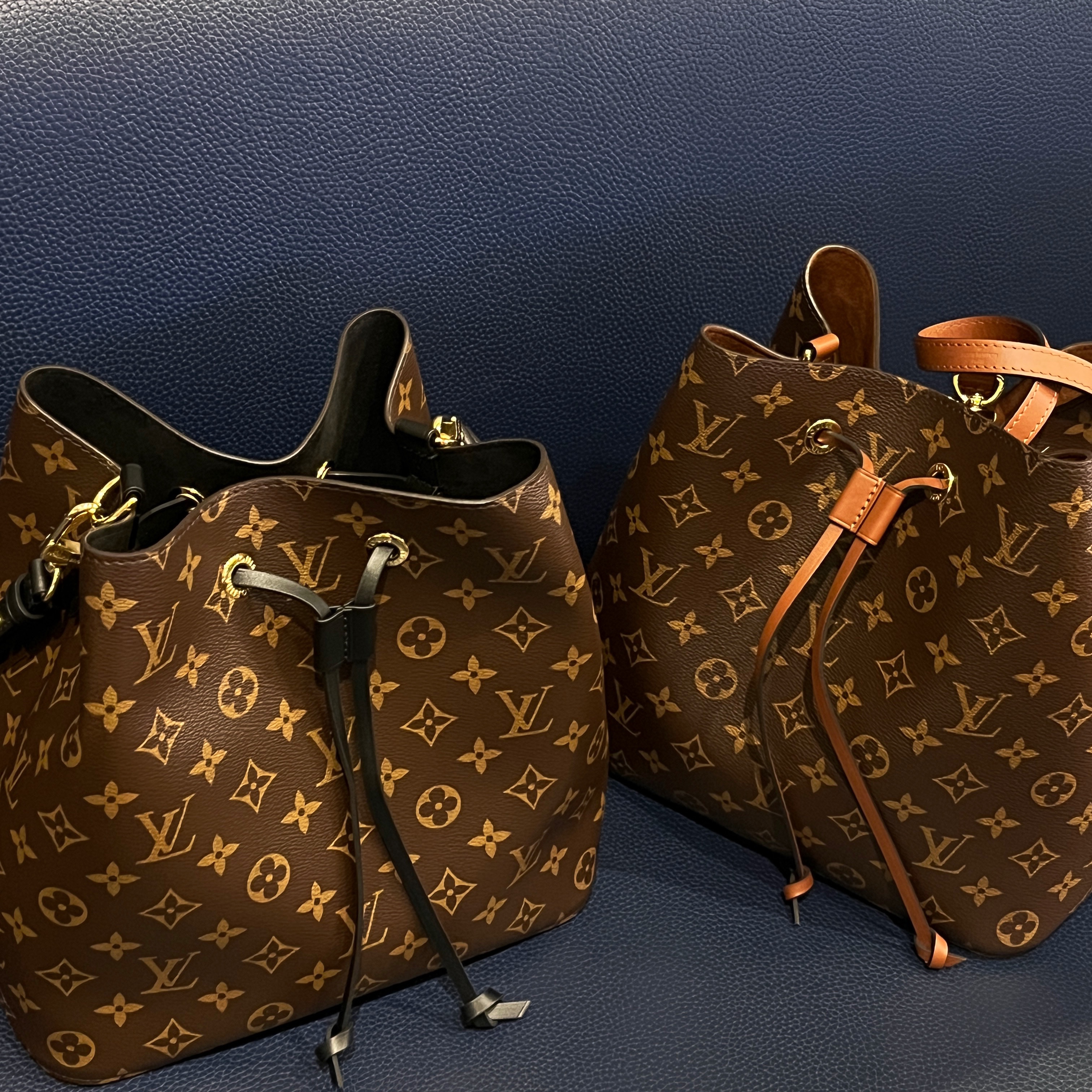 Louis Vuitton Neonoe MM Monogram Black, Louis Vuitton Neonoe MM Monogram Caramel 착용 스타일
