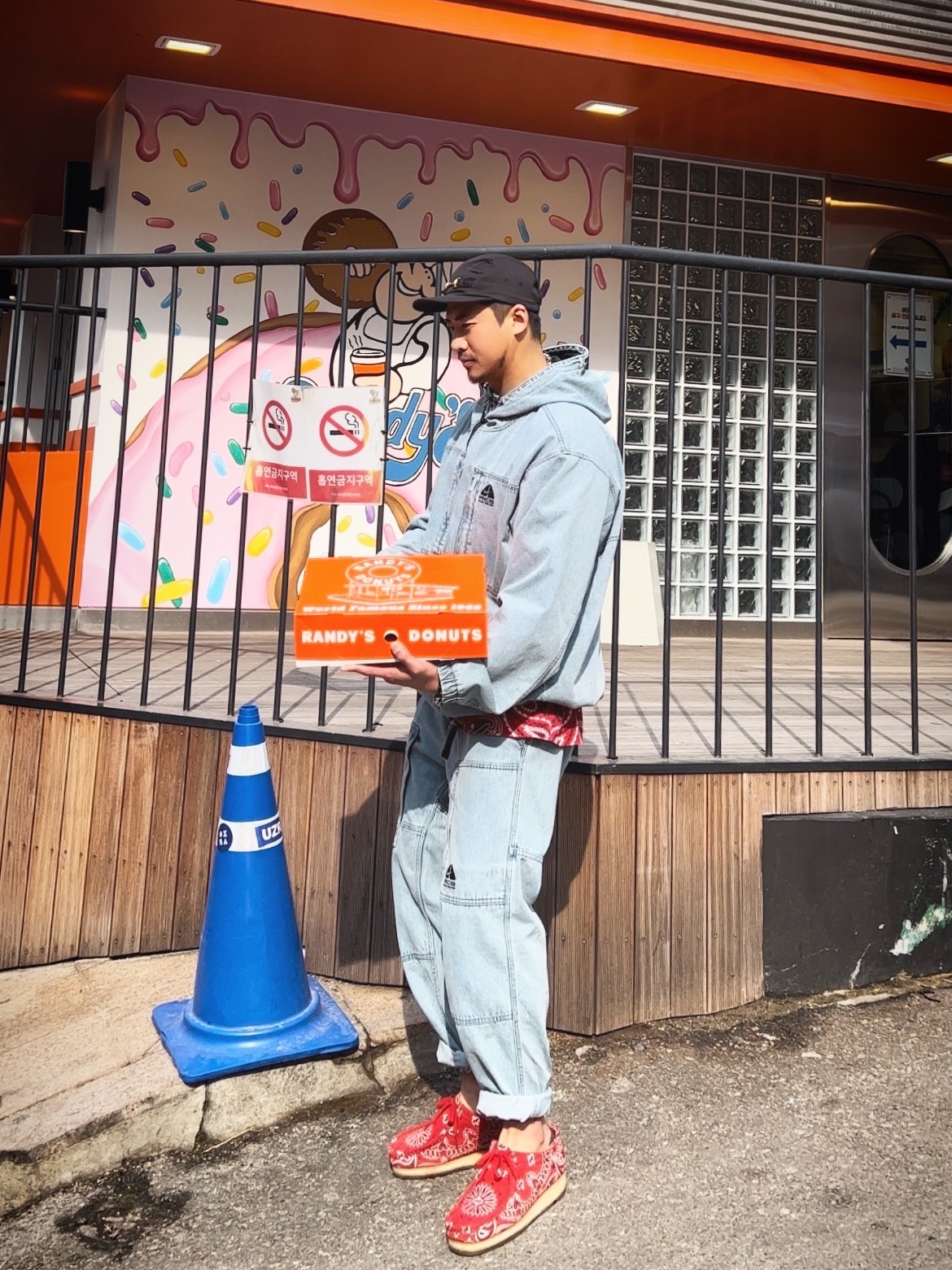 Supreme x Nike ACG Denim Pullover Washed Blue - 22FW, Supreme x Nike ACG Belted Denim Pants Washed Blue - 22FW 착용 스타일 - 2