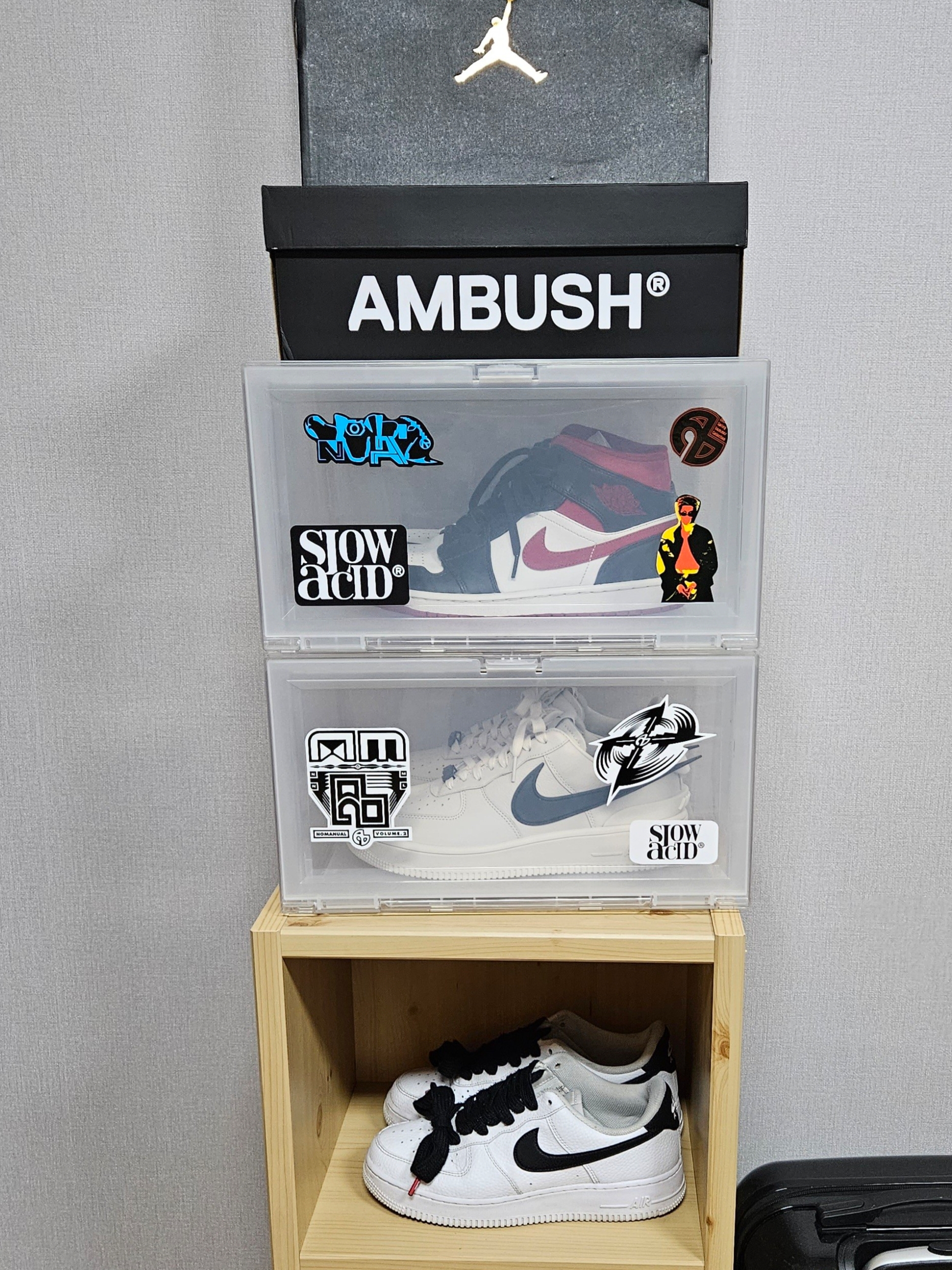 Nike x Ambush Air Force 1 Low SP Phantom, Nike Air Force 1 '07 White Black 착용 스타일