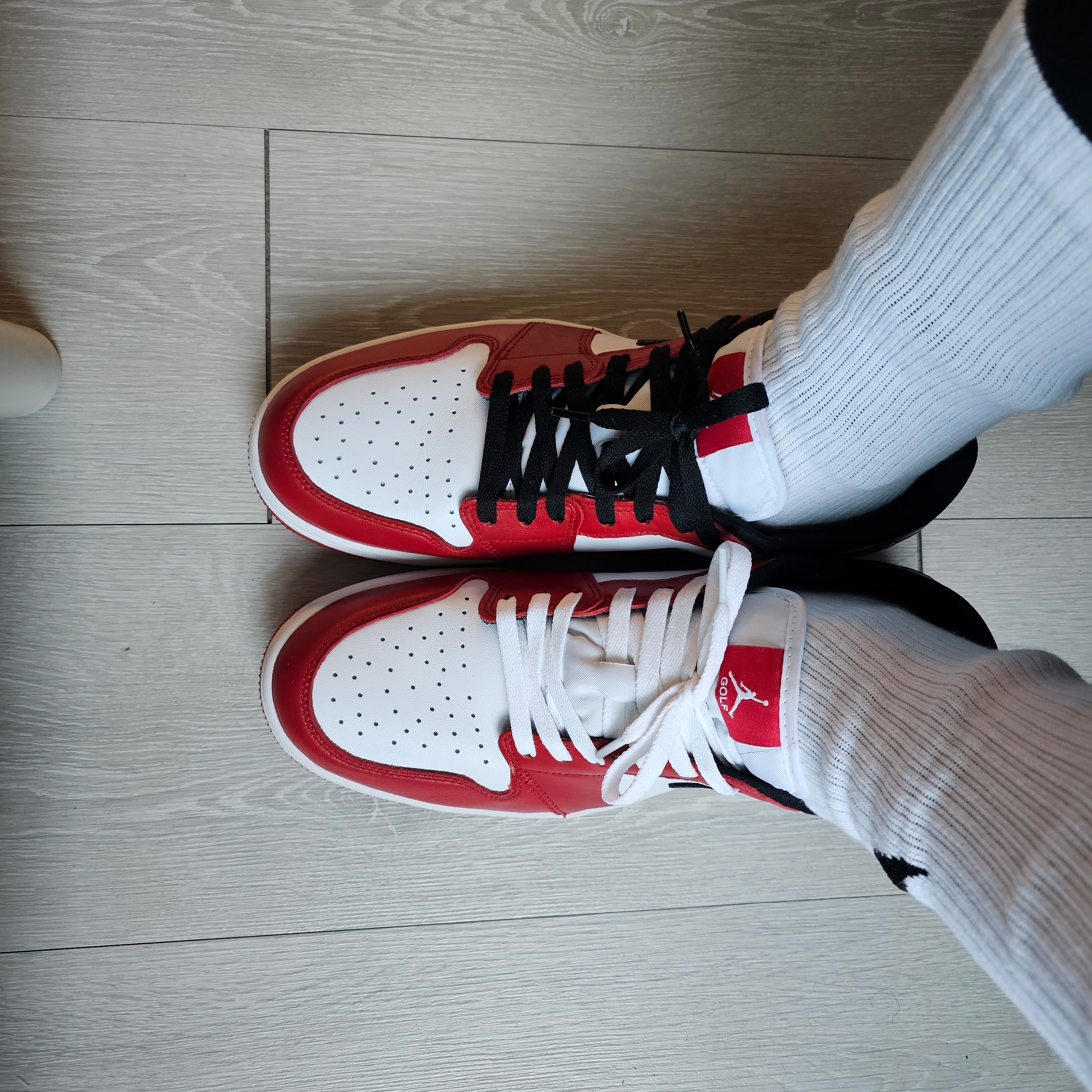 Jordan 1 Low Golf Chicago, (Kids) Nike Everyday Plus Socks Pink White (6 Pack/Korean Ver.) 착용 스타일