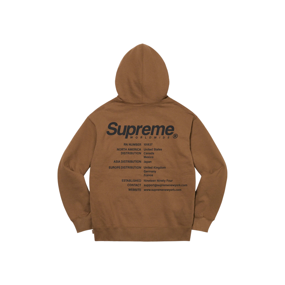 Supreme Worldwide Hooded Sweatshirt Olive Brown - 23SS 상세 이미지 2