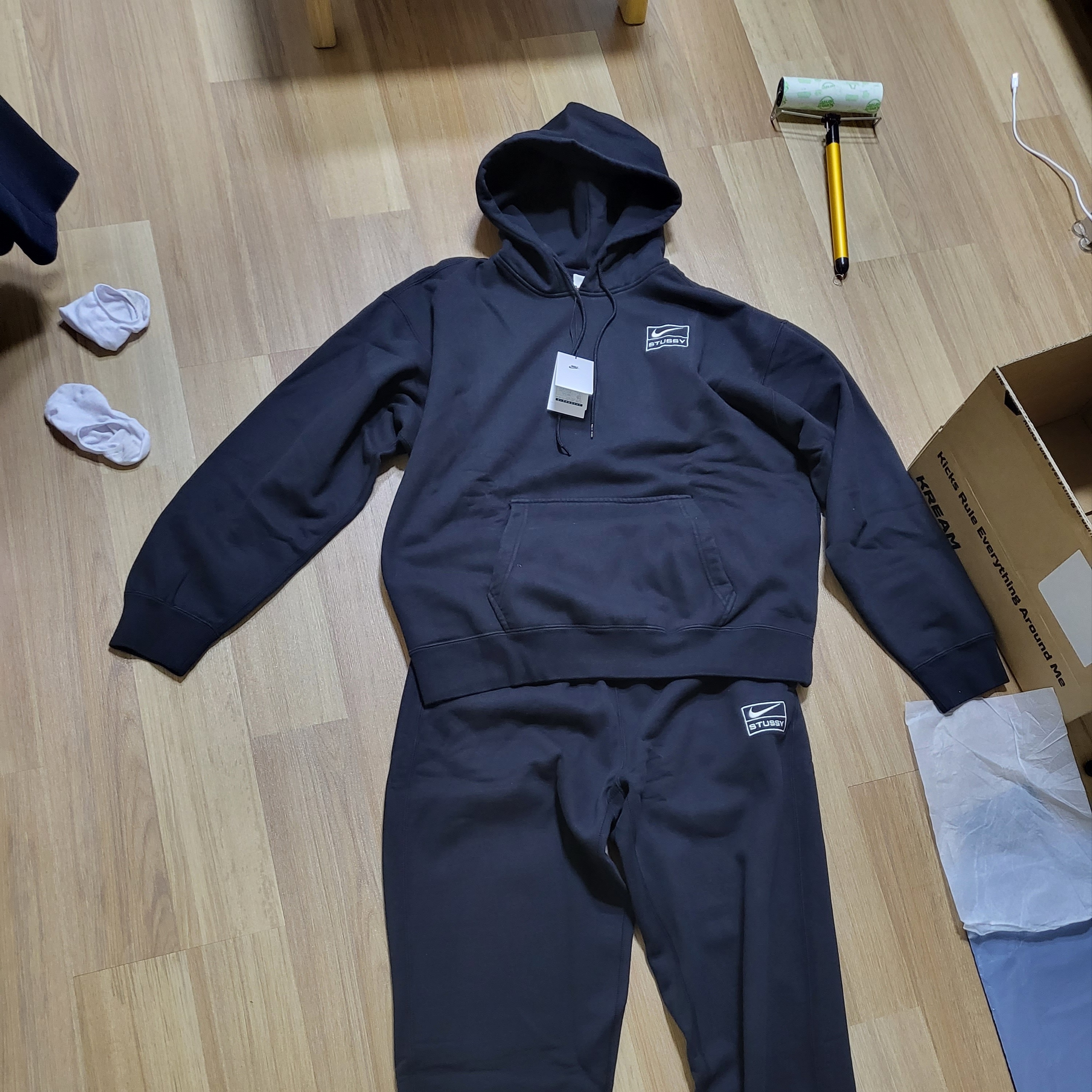 Nike x Stussy NRG RA Washed Pullover Hoodie Black (DN4028-010) 착용 스타일