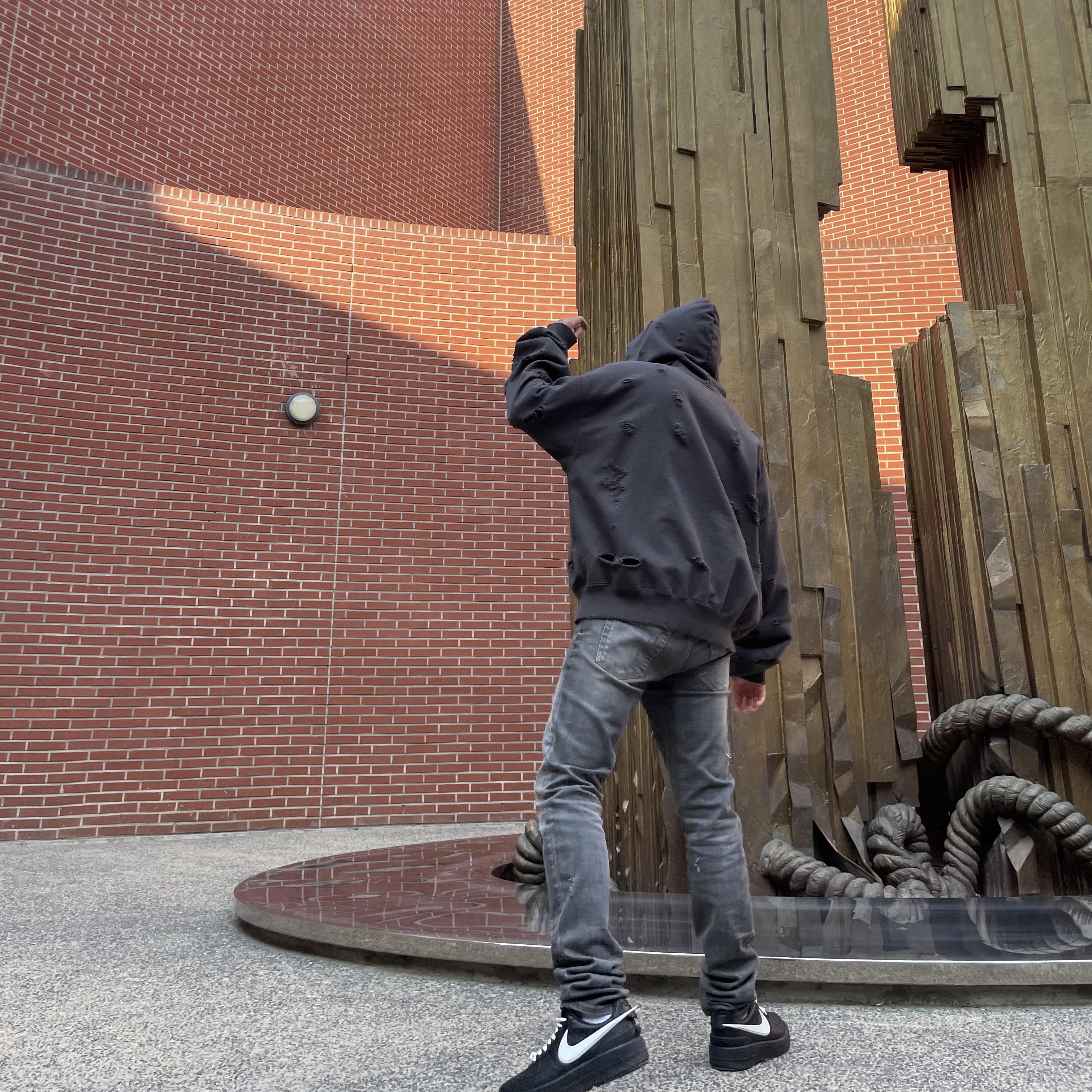 Nike x Ambush Air Force 1 Low SP Black, Undermycar Otter Oversized Damage-Washed Hood Zip-Up Hunter Green - 23SS 착용 스타일 - 2