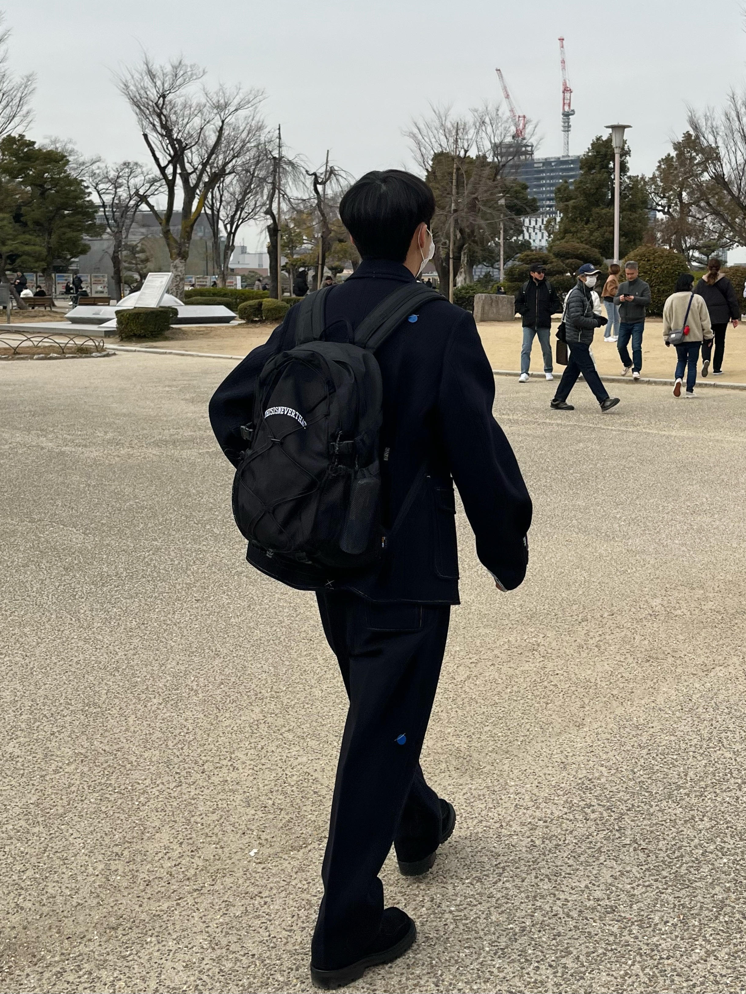 Ader Error Ation Blazer Navy, Ader Error Curve; BS01 Noir 착용 스타일 - 1