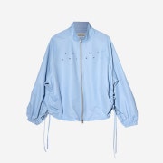 Saenginstudios Women Shirring Ribbet Windbreaker Blue